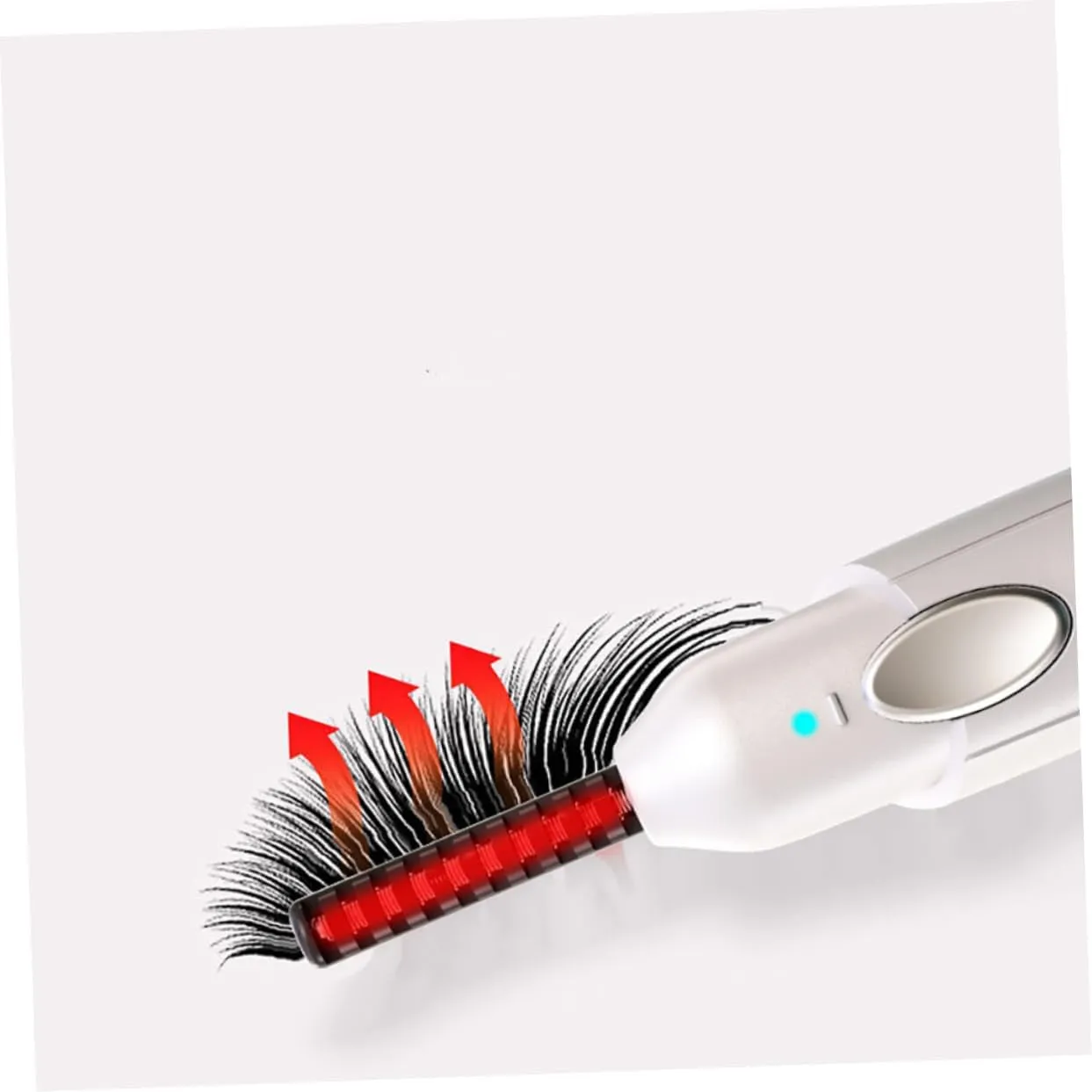 1 Set Eyelash Curler Hand Wisking Tool Electric Heated Eyelash Brush Eyelash Curling Tool Heated Curler Heated Lash Curler Makeup Tool USB Charging Electric Lash Curler Abs White