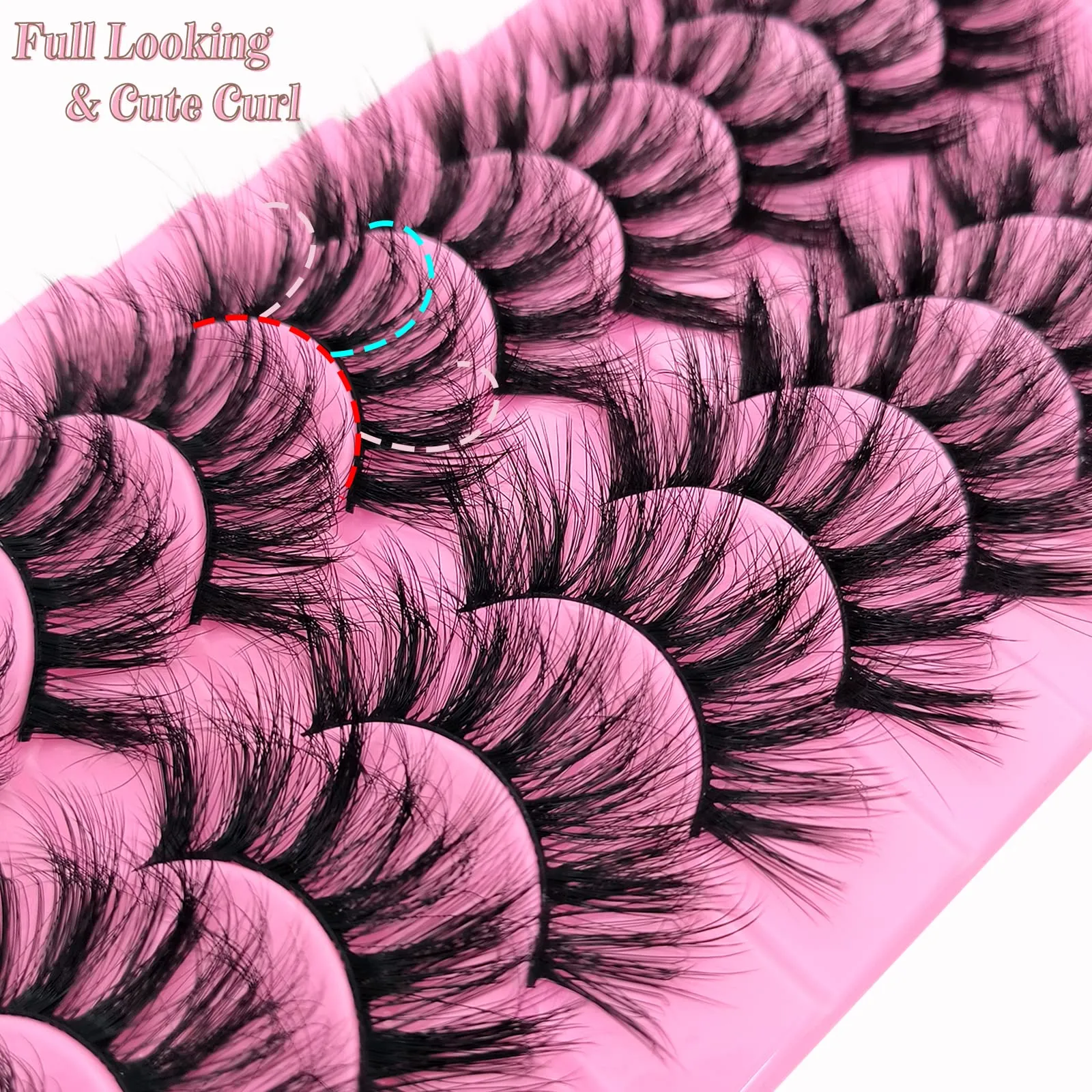 10 Pairs Fluffy Faux Mink Lashes Wispy False Eyelashes, Wispy Dramatic Lashes 20mm Long Lashes, Thick Volume Crossed Soft Curly Fake Lashes Lightweight Big Eye Lashes Pack(XZ04)