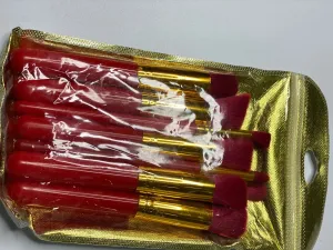 10 Piece Colored Kabuki Brush Set