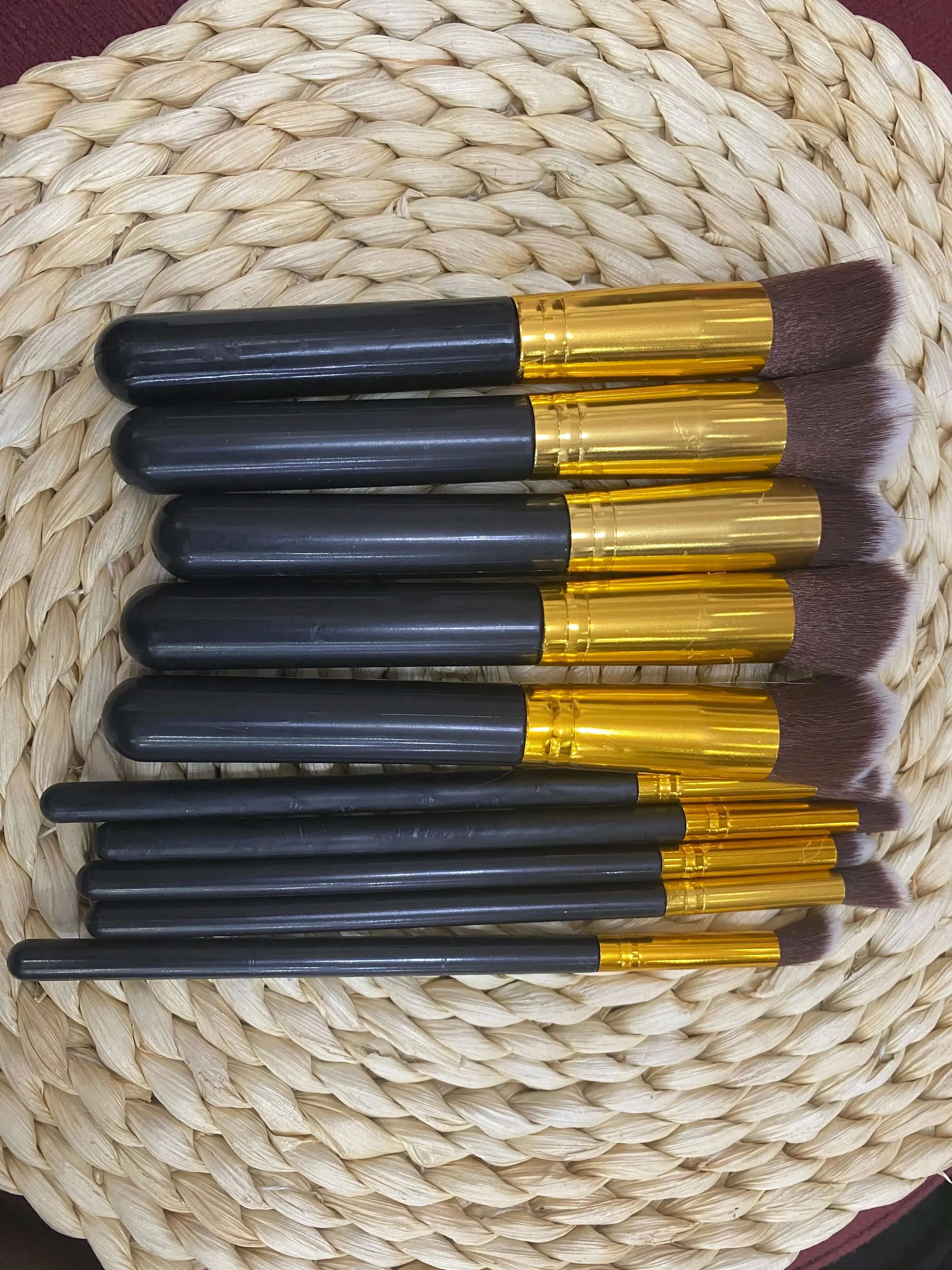 10 Piece Colored Kabuki Brush Set
