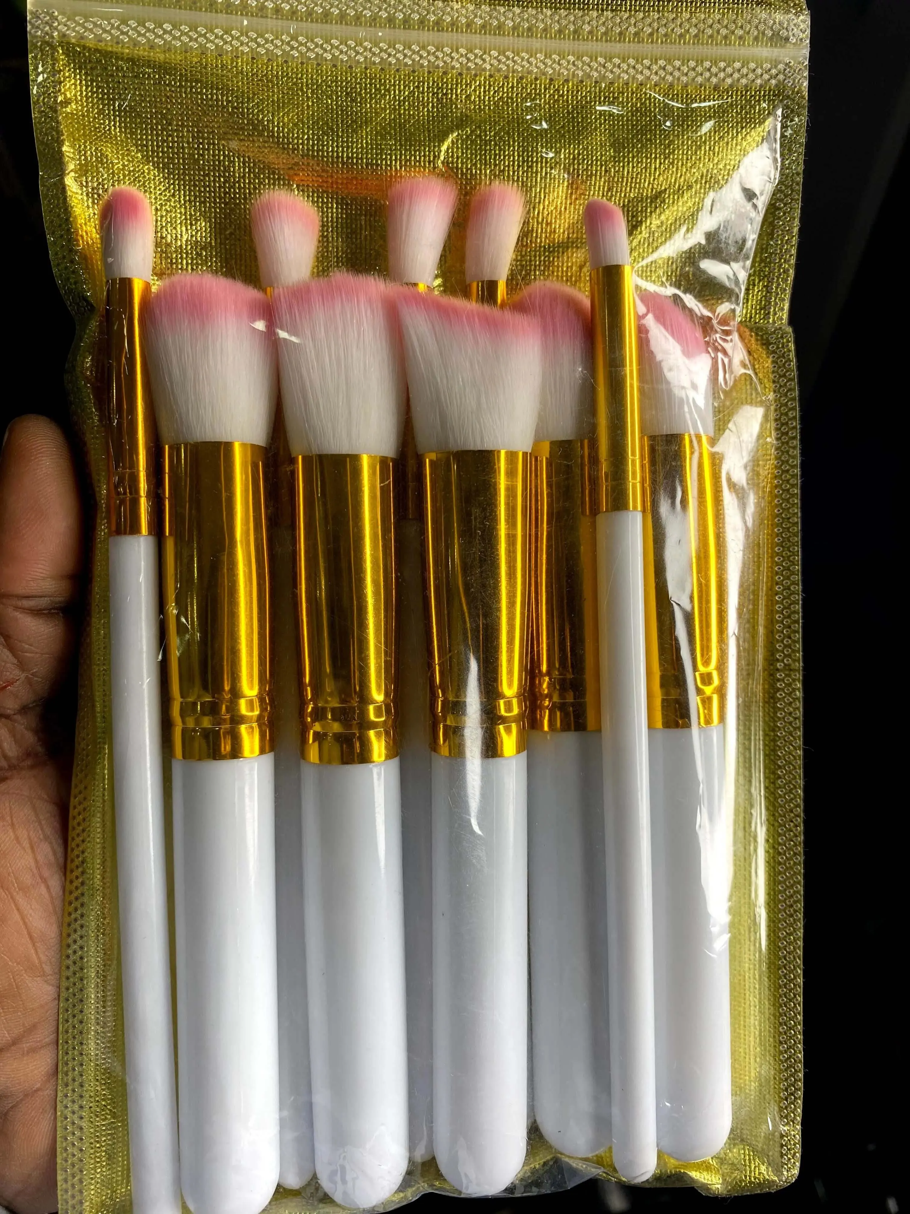 10 Piece Colored Kabuki Brush Set