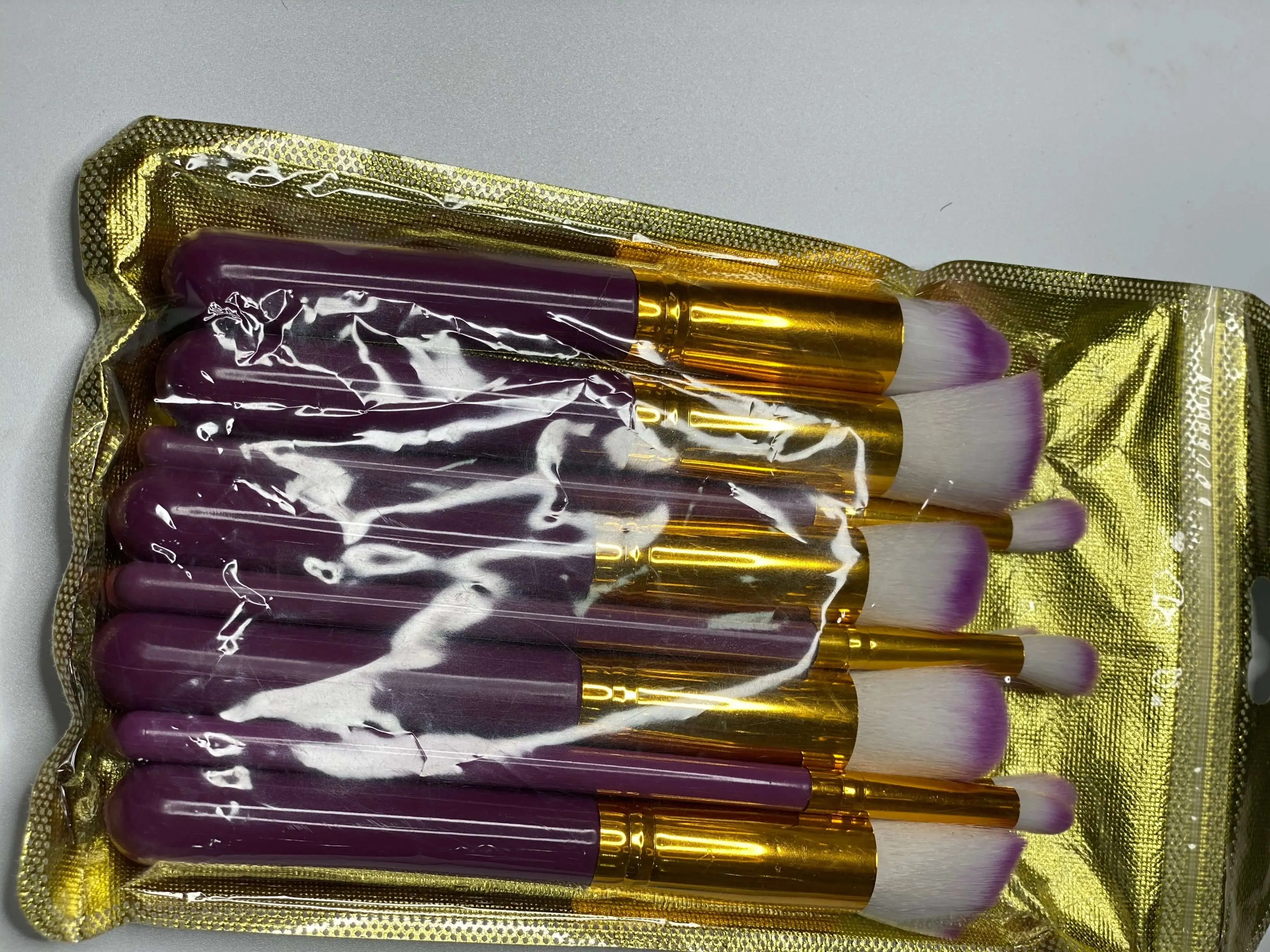 10 Piece Colored Kabuki Brush Set