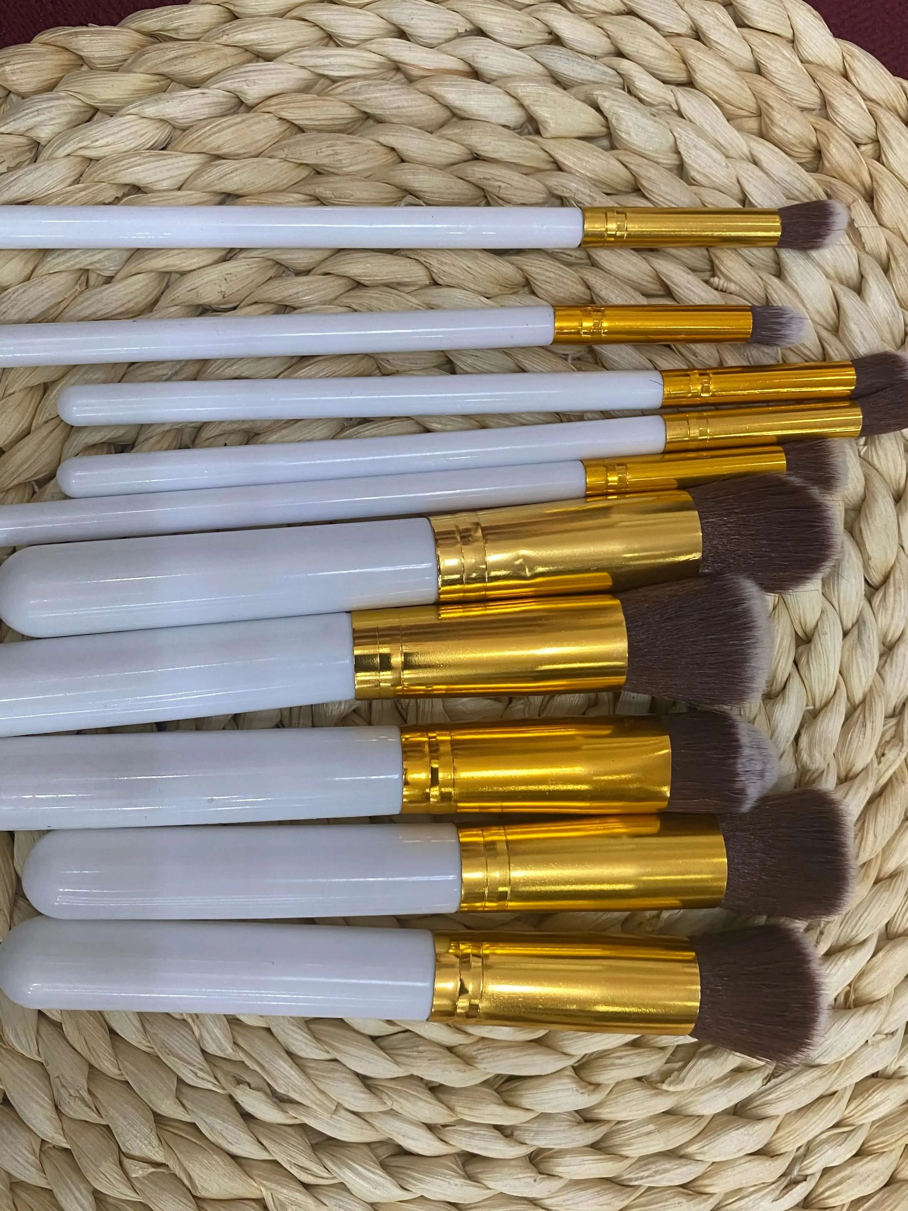 10 Piece Colored Kabuki Brush Set