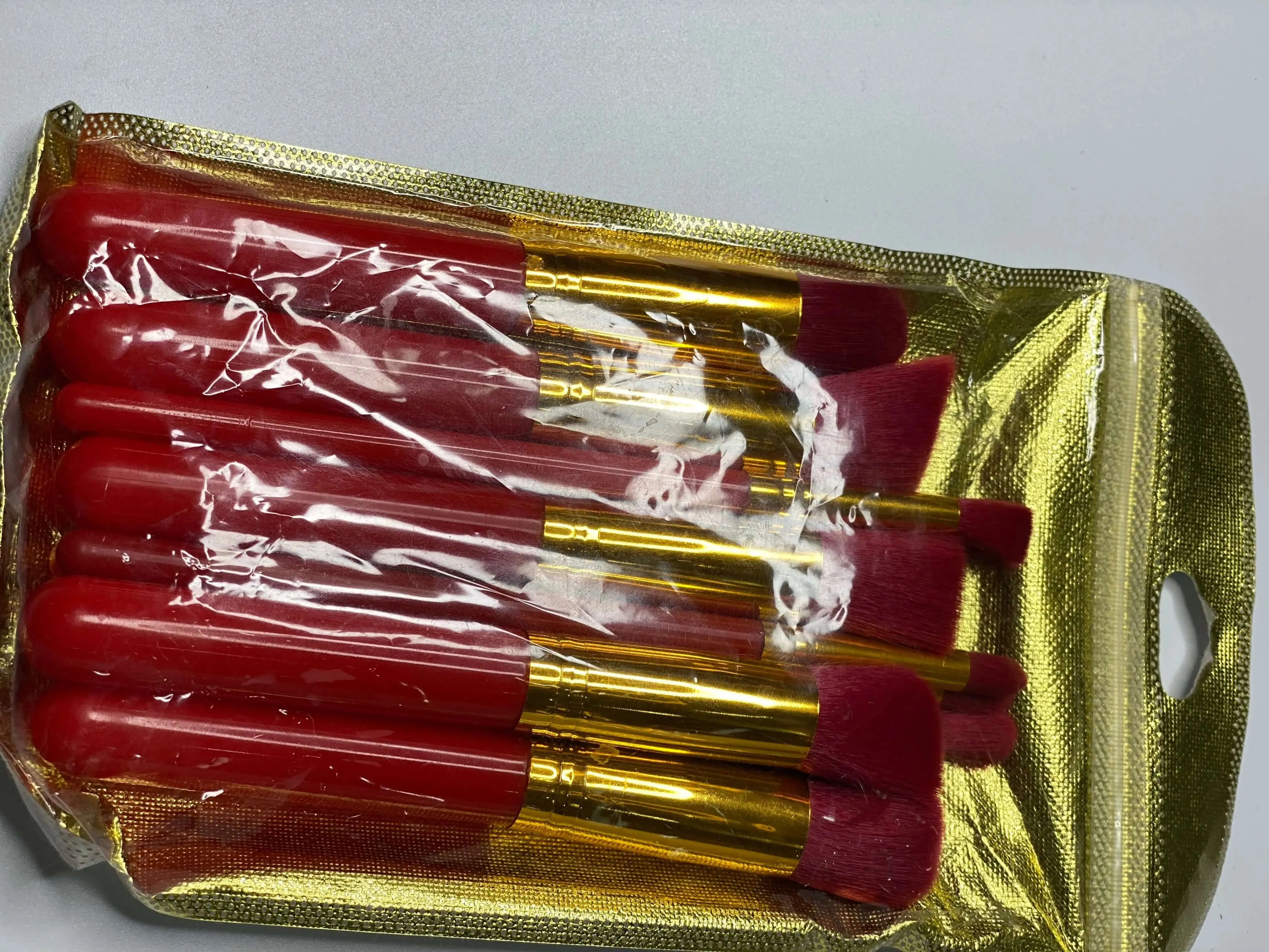 10 Piece Colored Kabuki Brush Set