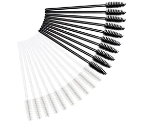 100 Pcs Disposable Eyebrow Mascara Brushes Wands, Applicator Lash Spoolies for Eyelash Extensions, Eyebrow Grooming, and Makeup Application(Black, White) Hair Care Relax Hairbrush