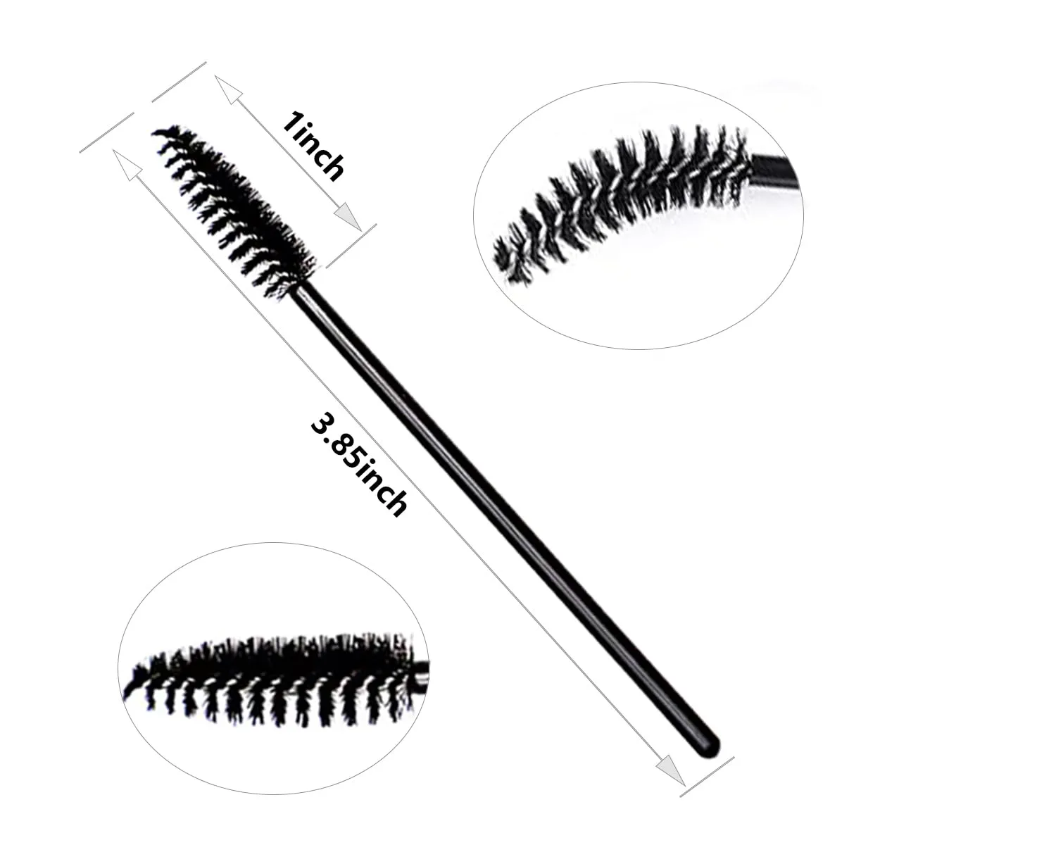 100 Pcs Disposable Eyebrow Mascara Brushes Wands, Applicator Lash Spoolies for Eyelash Extensions, Eyebrow Grooming, and Makeup Application(Black, White) Hair Care Relax Hairbrush