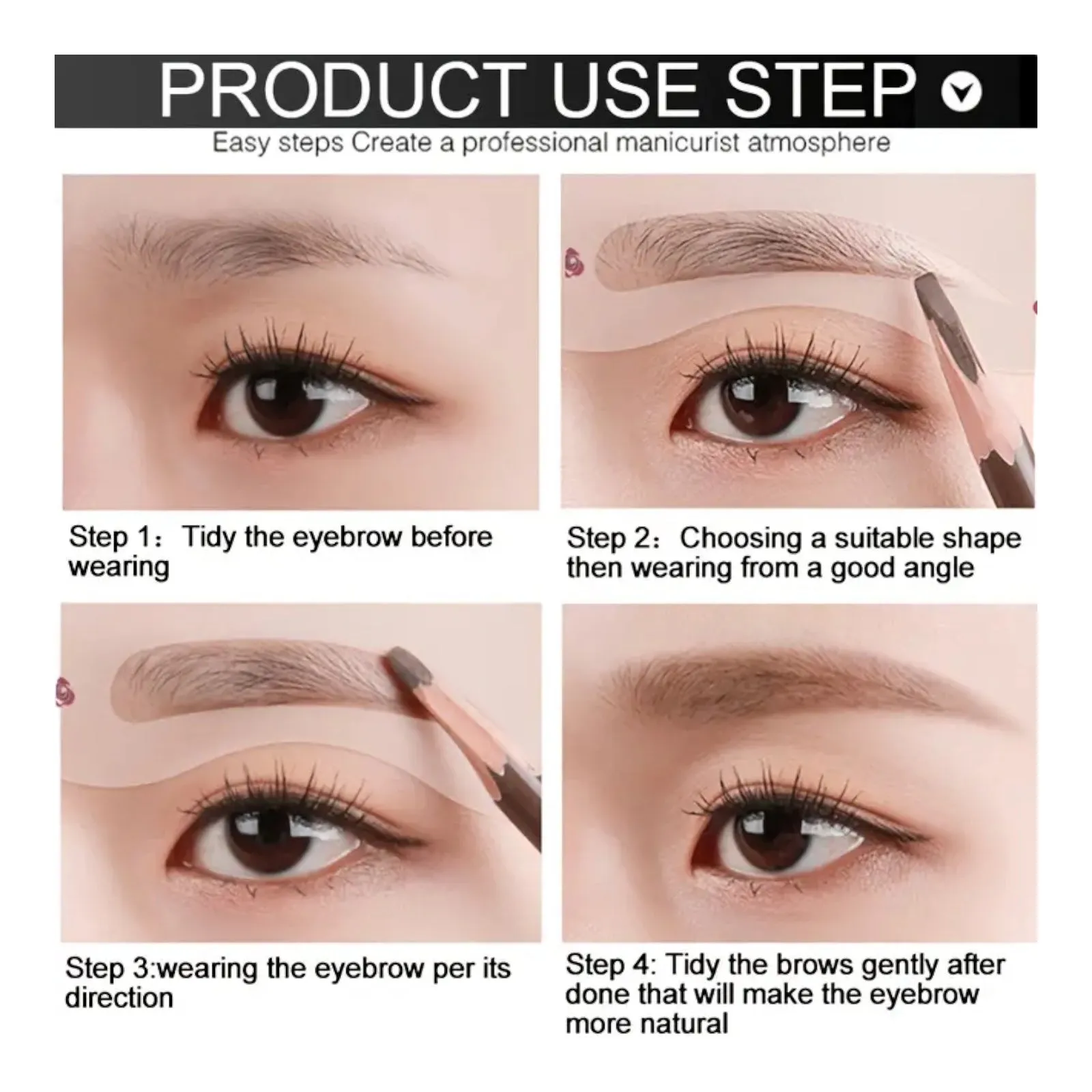12 pc Eyebrow Stencils 6 different designs