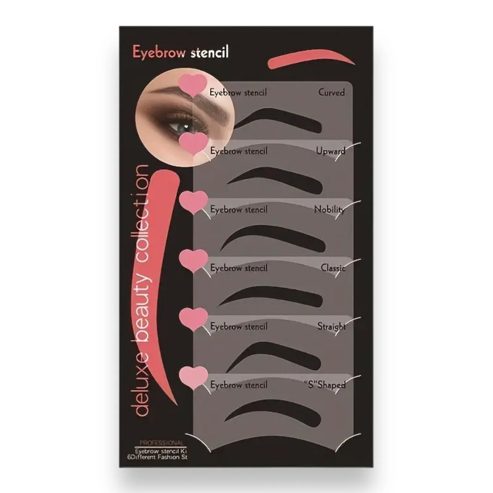 12 pc Eyebrow Stencils 6 different designs