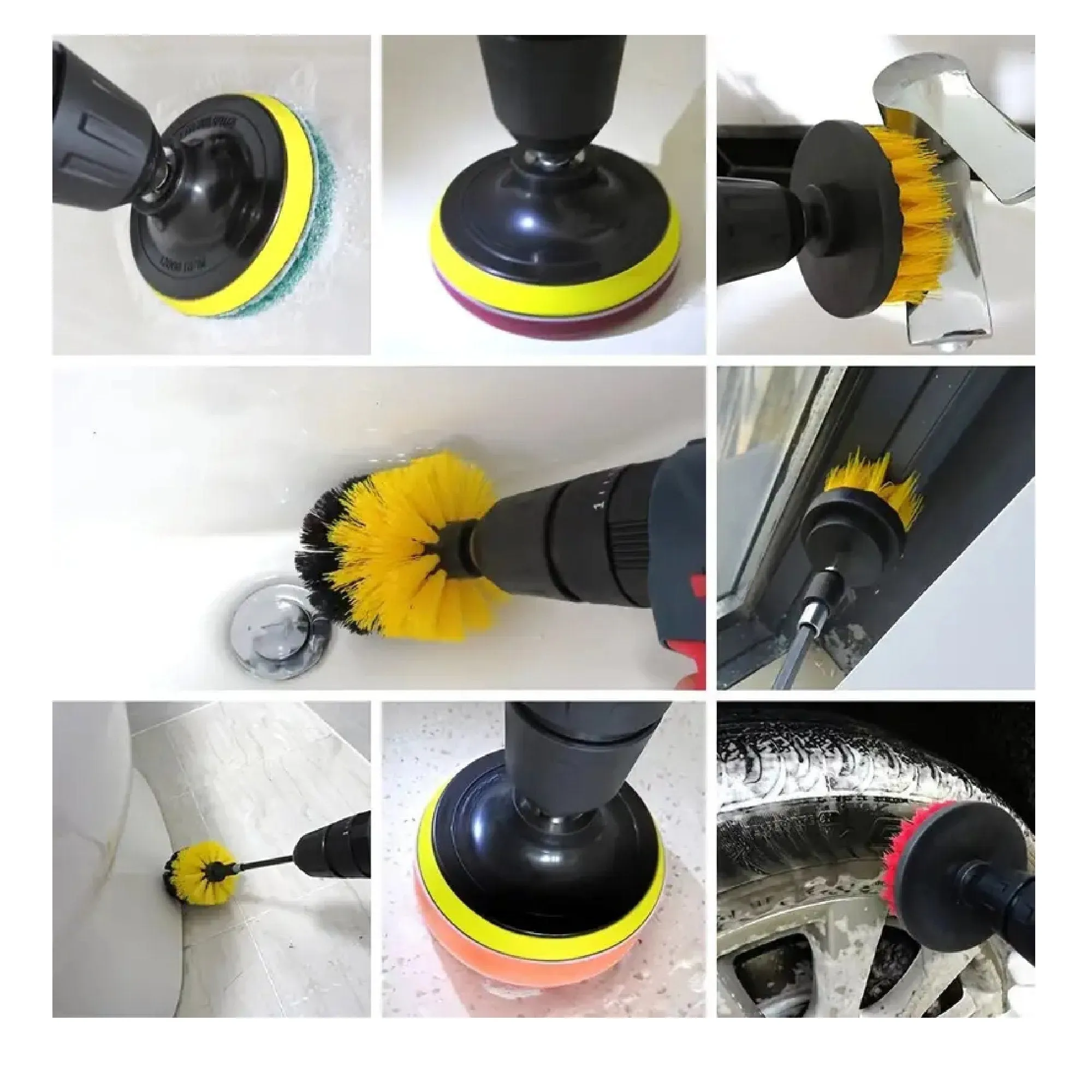12 Piece Drill Brush Scrub Brush Set | Car Polishing Brush Cleaning Kit