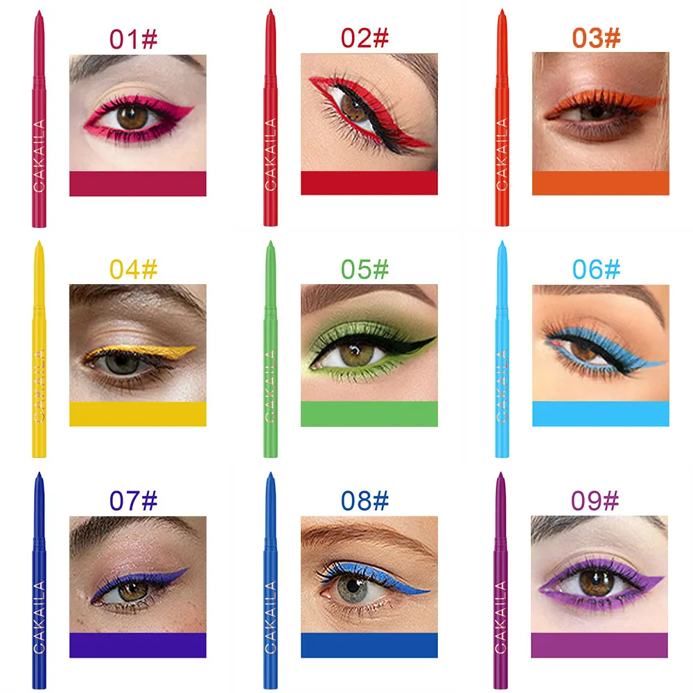 18 Colors Colored Retractable Matte Gel Eyeliner Colorful Pencil Pen Set,Eyeliner & Eye Shadow & Lip Liner Pencil Set,Blue Red White Silver Black Green Brown Pink Rainbow Waterproof Eyeliner Set Kit