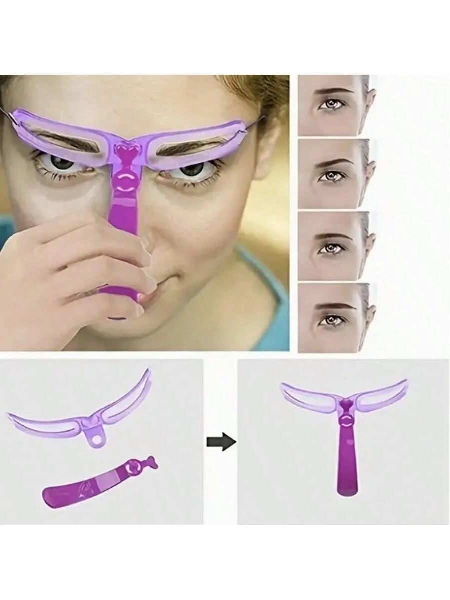 1pc Eyebrow Stencils, Eyebrow Shaping Kit, Eyebrow Template, 8 Styles Reusable Eyebrow Stencil With Handle