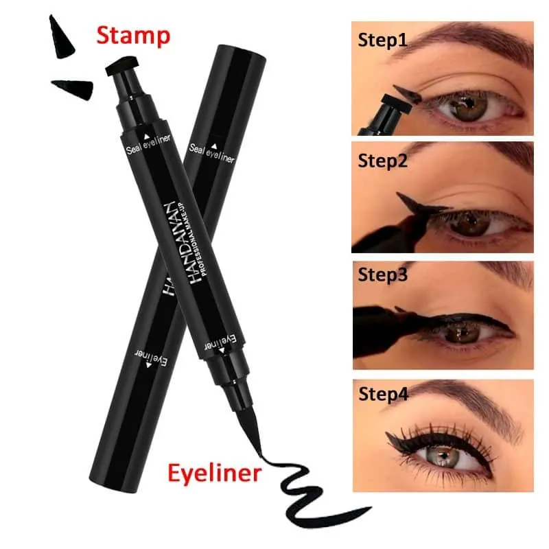 2 In 1 Black Eyeliner Waterproof Korean Cosmetics - HY01