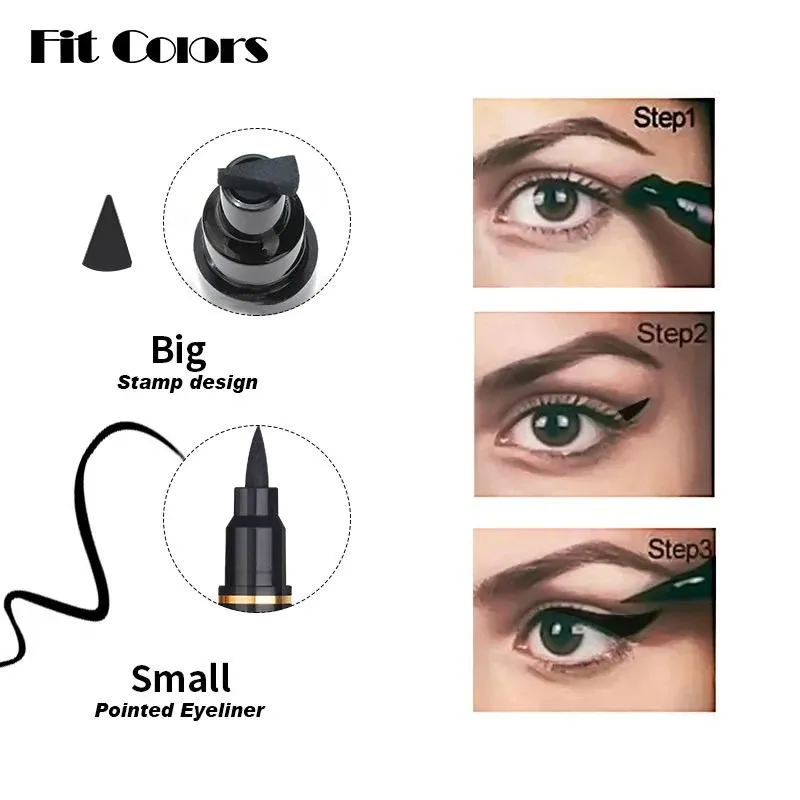 2 In 1 Black Eyeliner Waterproof Korean Cosmetics - HY01