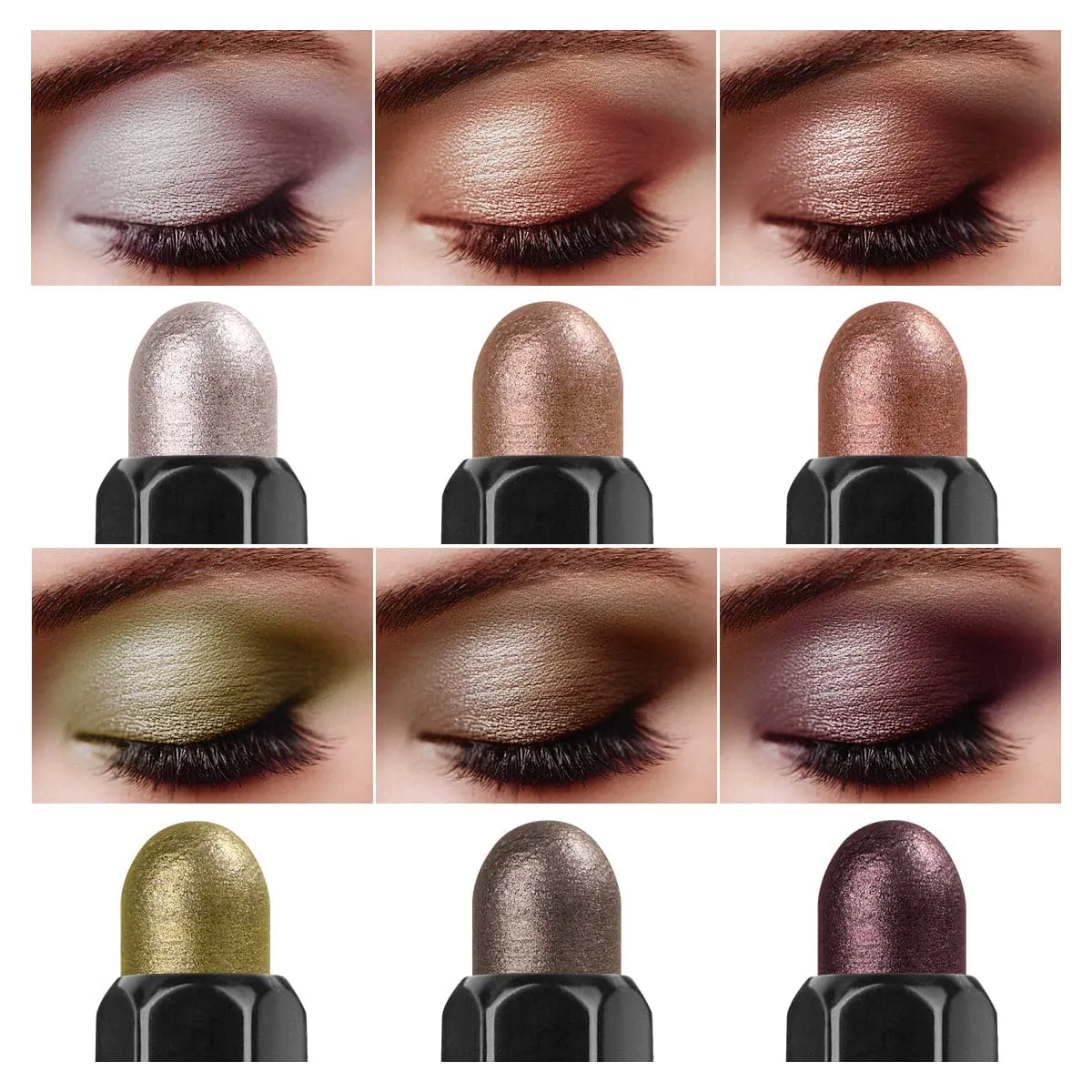 2 in 1 Eyeshadow Stick Set（6pcs）