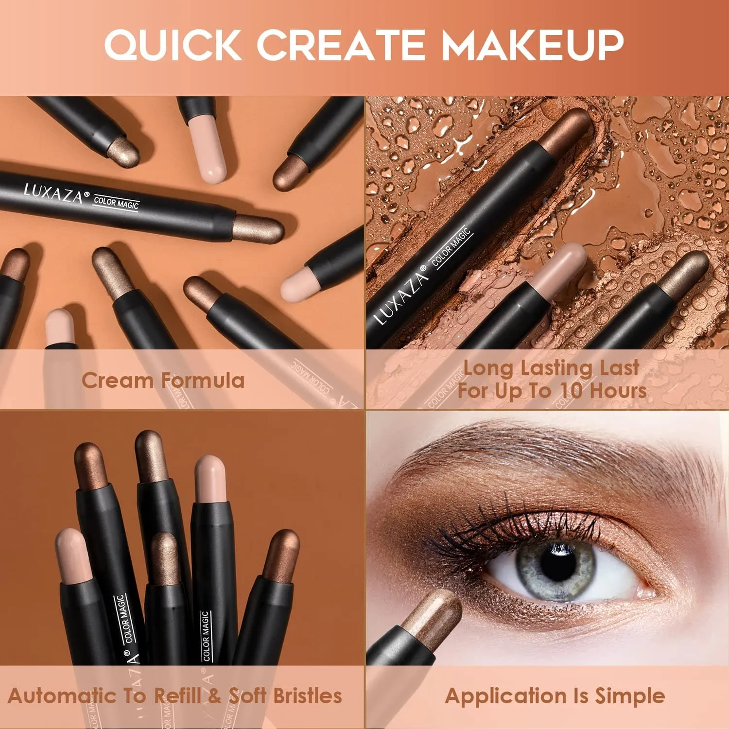 2 in 1 Eyeshadow Stick Set（6pcs）