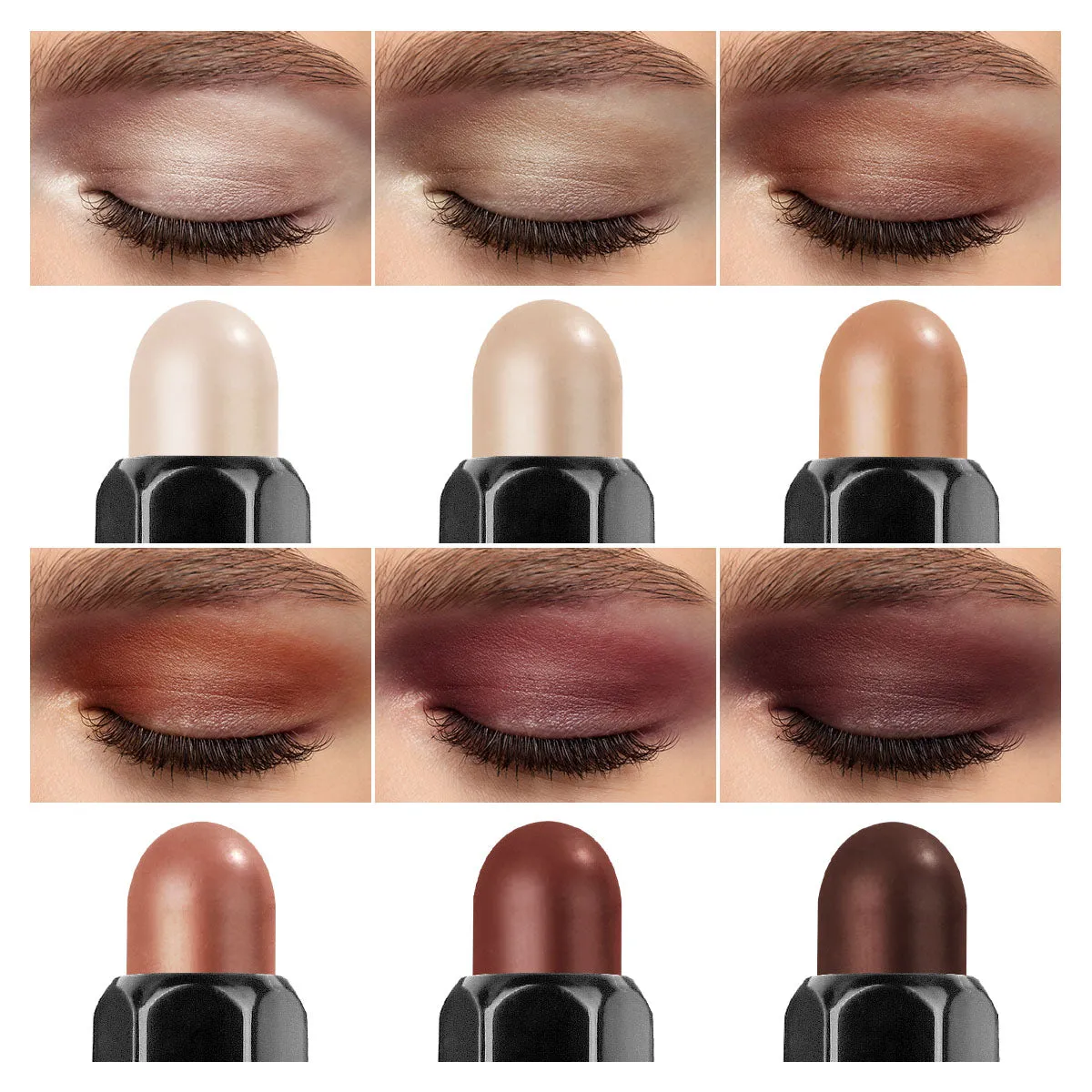 2 in 1 Eyeshadow Stick Set（6pcs）