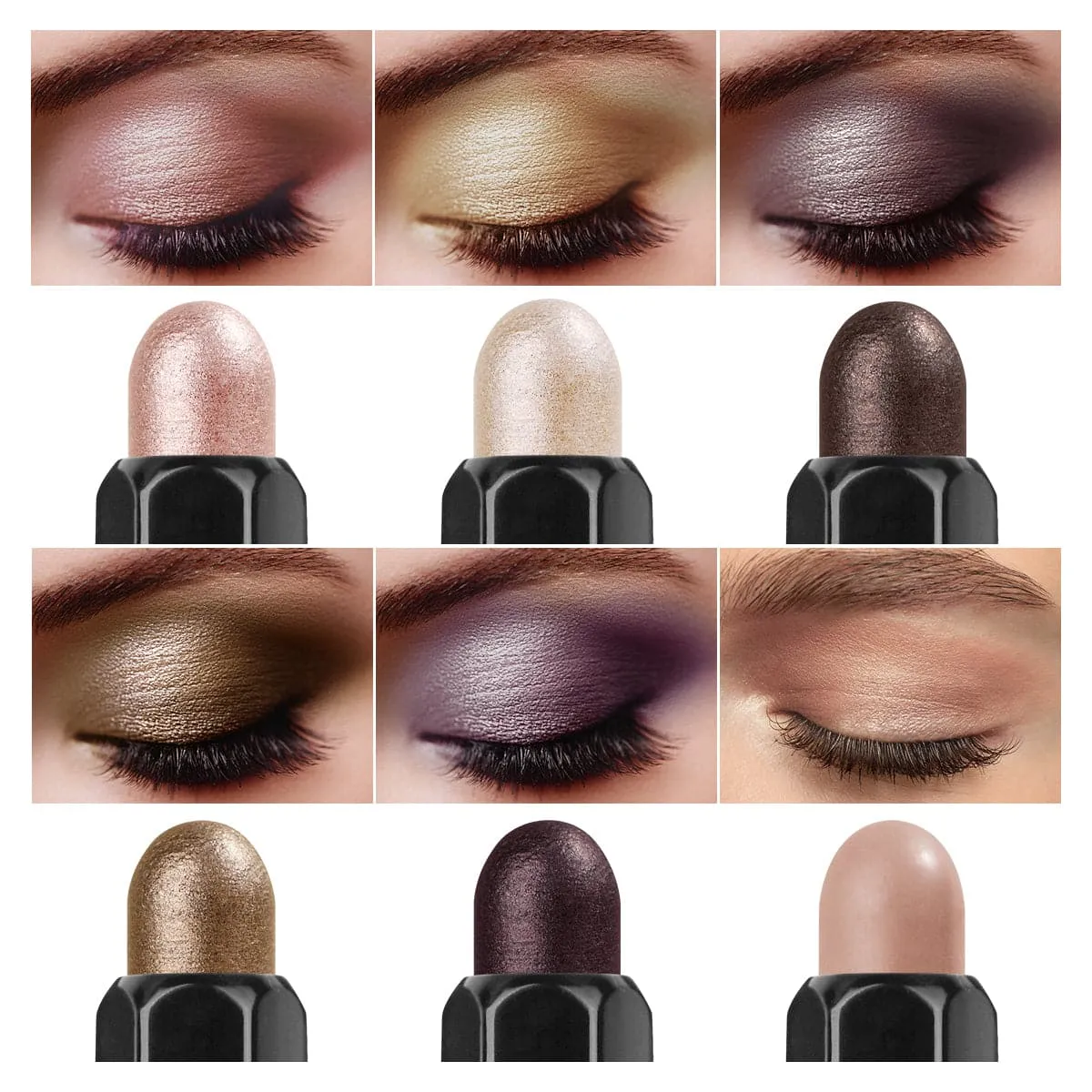 2 in 1 Eyeshadow Stick Set（6pcs）