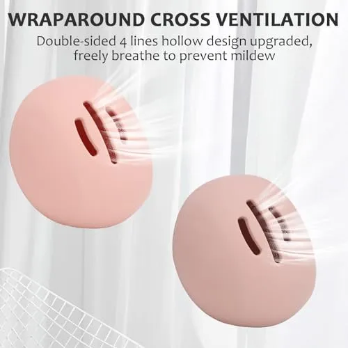 2-Pack Silicone Makeup Sponge Holder with Air Vents - Portable Travel Case for Beauty Blenders, Accommodates Dry and Wet Sponges(Pink Khaki)