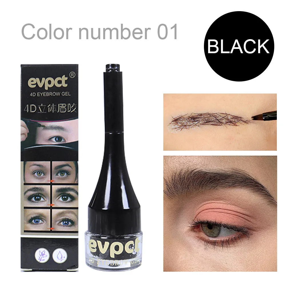 2 Pcs/Set 4D Eyebrow Extensions Gel Fiber Building Brow Hairk  BlacBrown Eyebrow