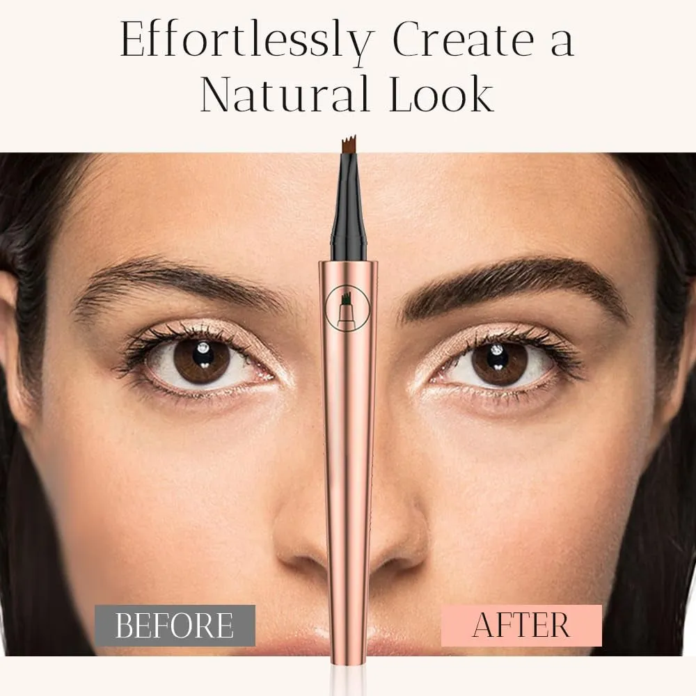 2024 Advanced 4-Point Waterproof Microblading Eyebrow Pencil for Natural Finish (Dark Brown)