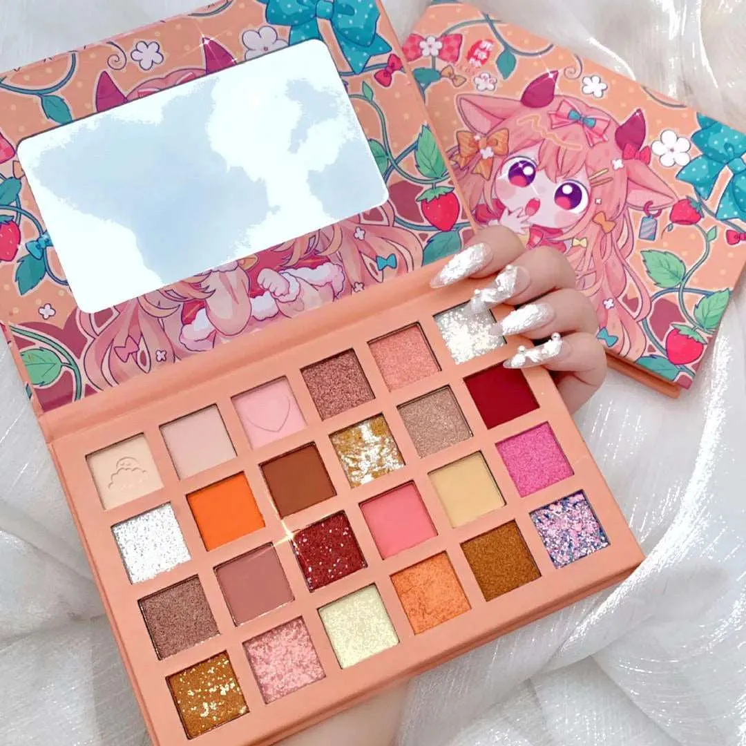 24 Colors Strawberry Girl Eyeshadow Palette Cute Cosmetics for Females