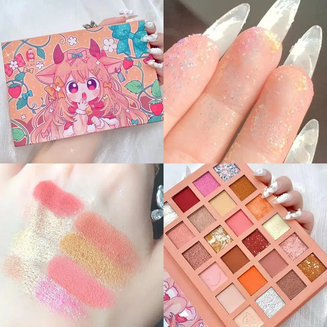 24 Colors Strawberry Girl Eyeshadow Palette Cute Cosmetics for Females