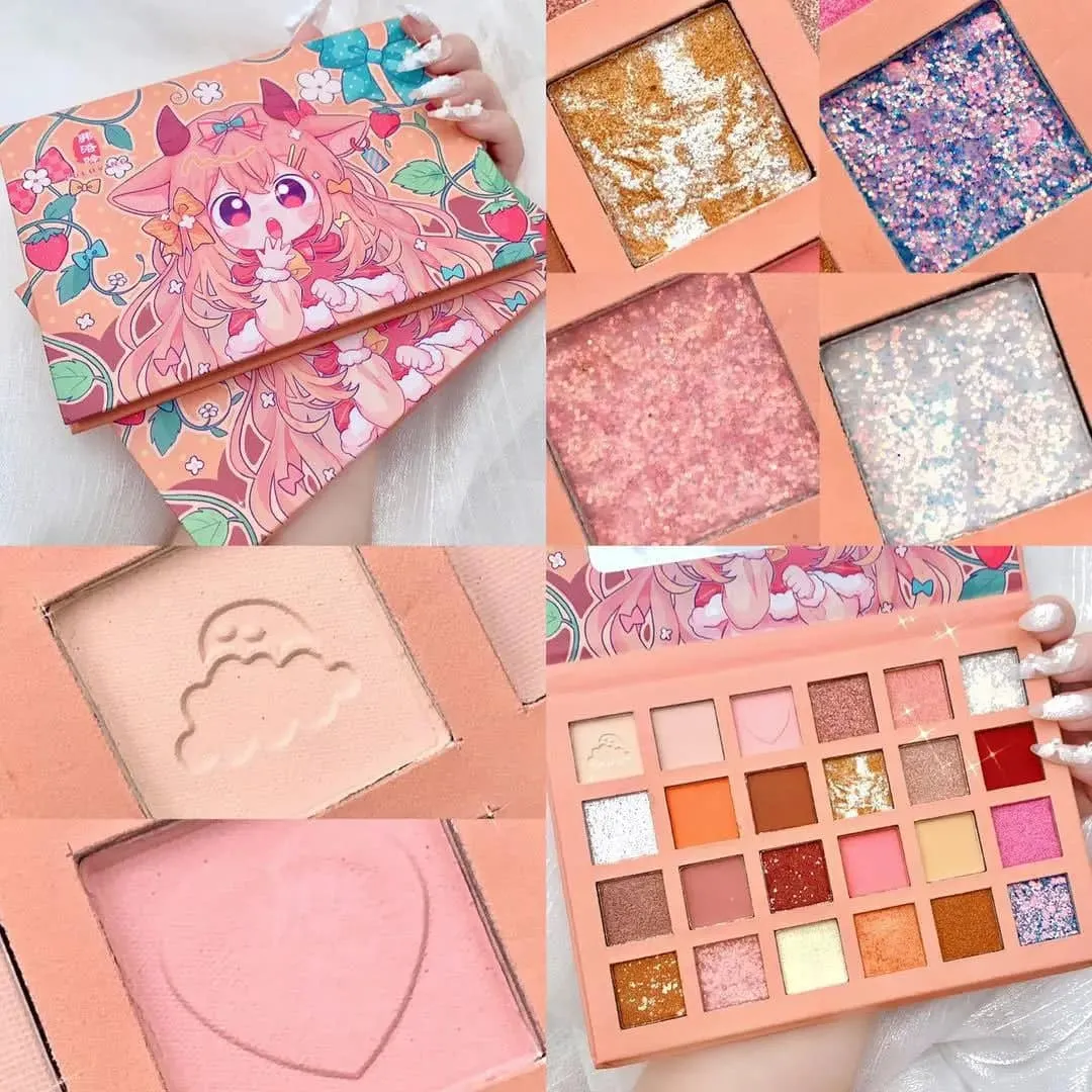 24 Colors Strawberry Girl Eyeshadow Palette Cute Cosmetics for Females