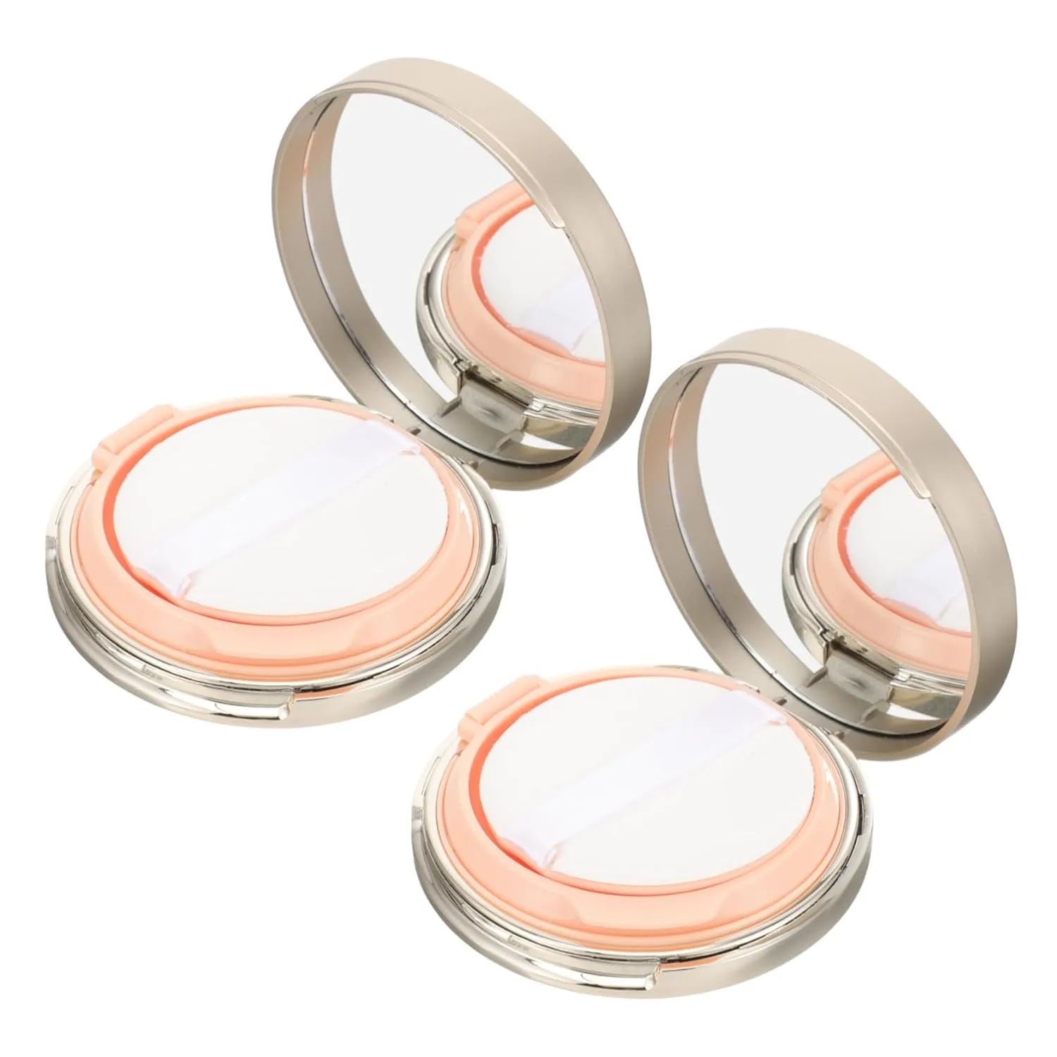 2pcs Empty Cushion Foundation Box Portable Powder Container with Mirror Refillable Makeup Powder Case for Loose and Travel Cosmetic Storage