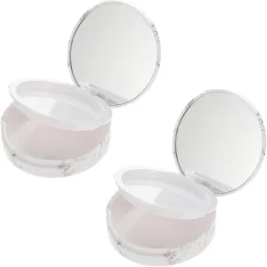 2pcs Marble Pattern Powder Cases Refillable Makeup Powder Boxes for Blush Eyeshadow Skin-friendly Organizers