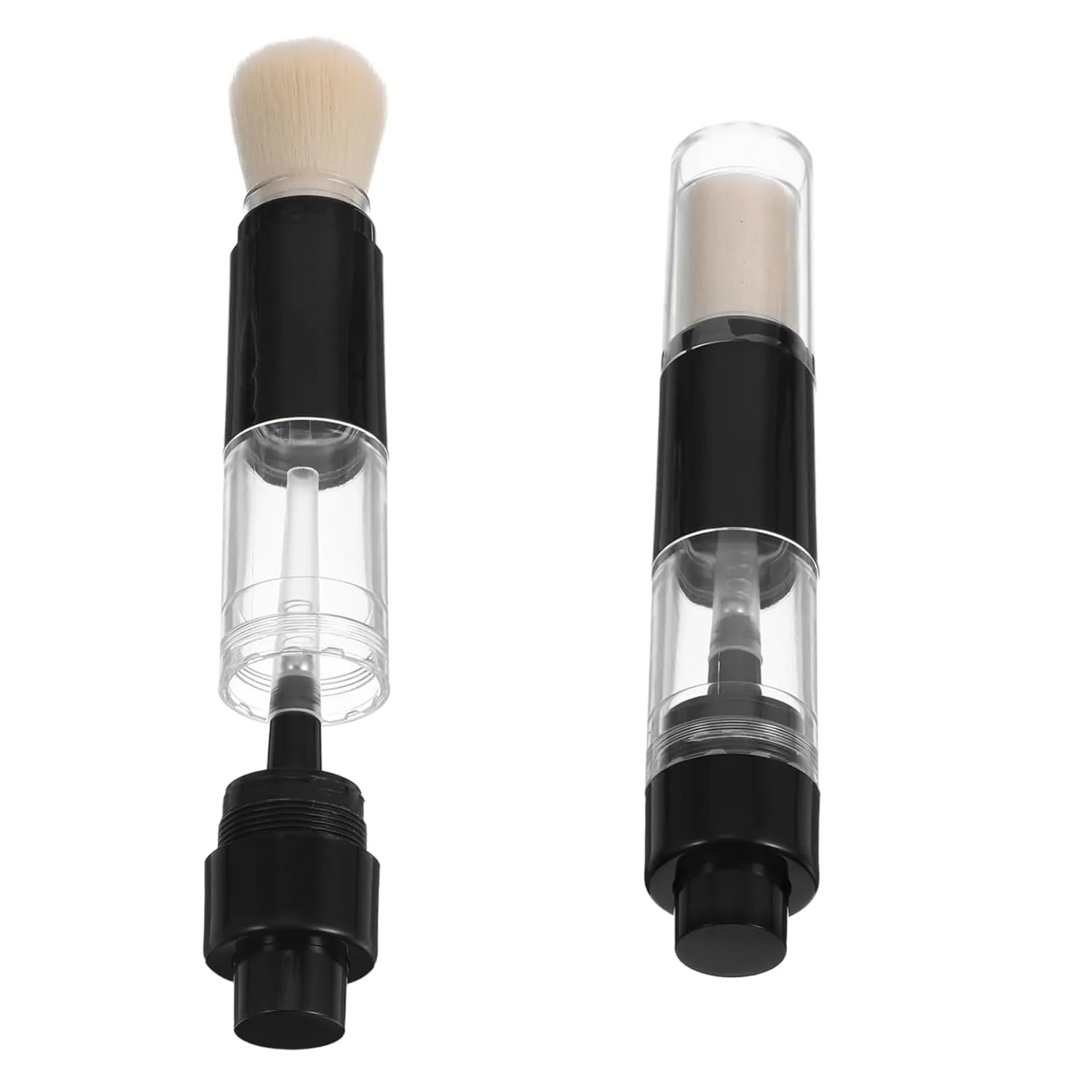 2pcs Portable Powder Brush Refillable Makeup Brush for Loose Pressed Powder Travel-friendly Design Compact Versatile for Blush Highlighter Easy to Use for