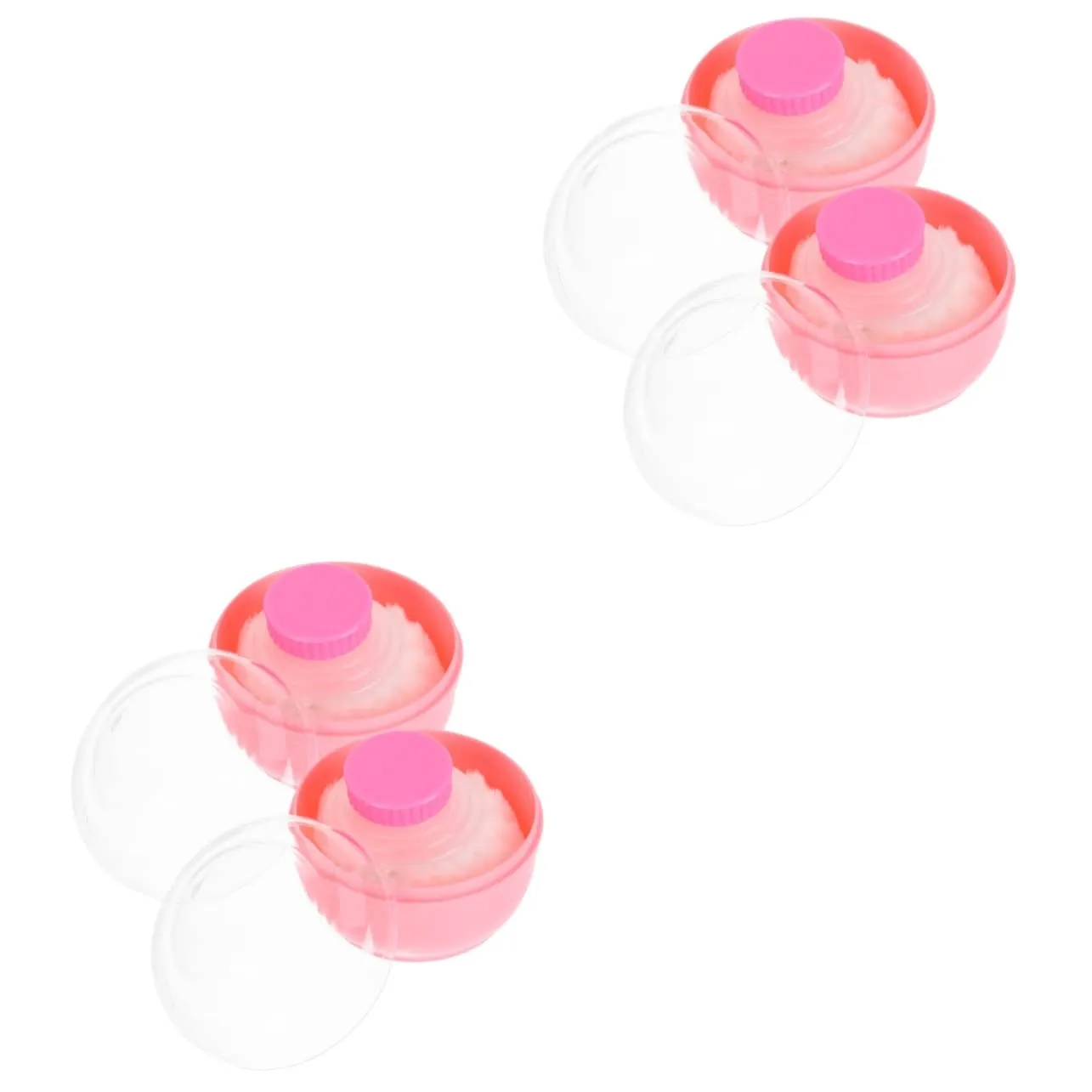 2sets Pressed Powder Puff Box Powder Containers Makeup Puff Empty for Loose 2pcs*2
