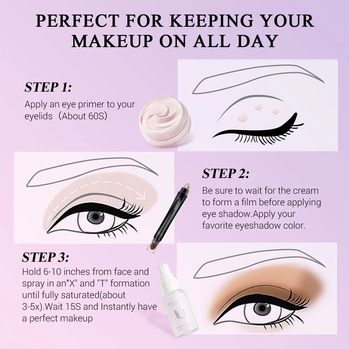 3-in-1 Eye Makeup Kit(5pcs) - Ice Cream Set