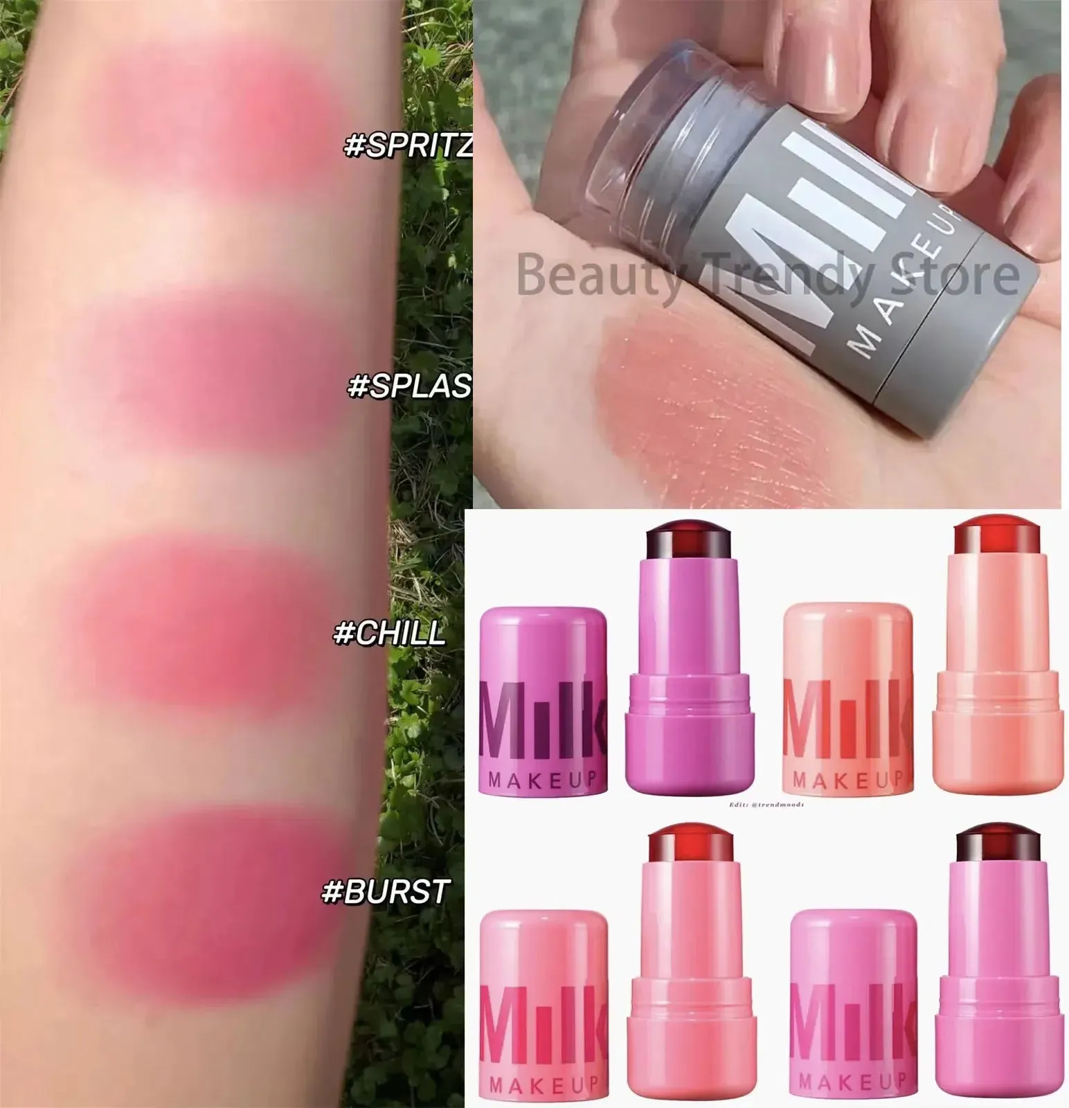 3-in-1 Milk Make Up Jelly Tint Blush Stick & Lip Tint