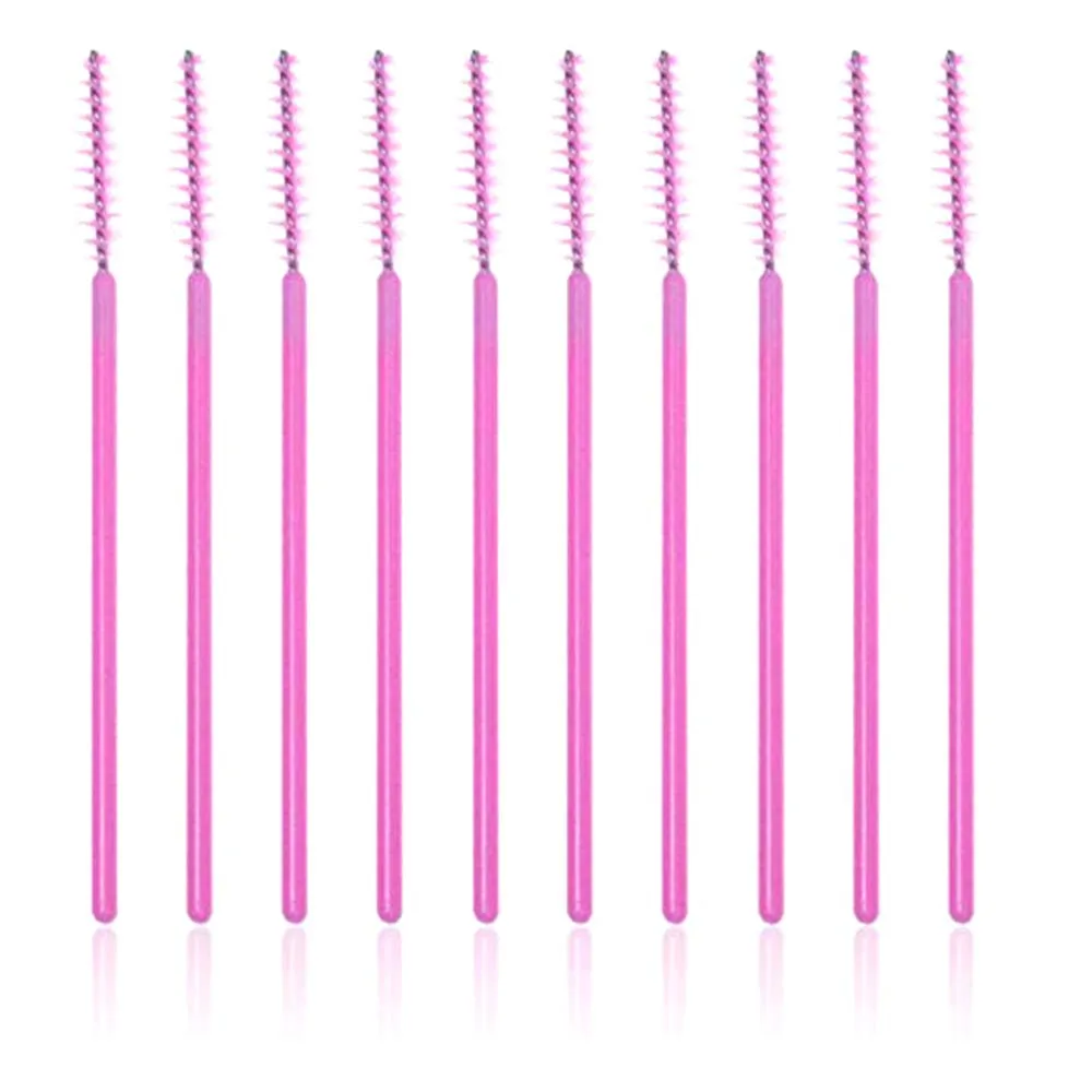 300PCS Disposable Light Pink Eyelash Brushes Mascara Wands Makeup Brush Kit Cosmetic Applicators (50Pcs X 6 Pack)