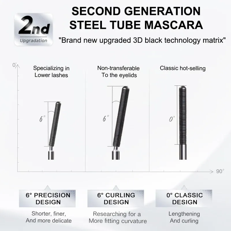 3D Curling Eyelash Iron Mascara - 6°Curling Design #Black