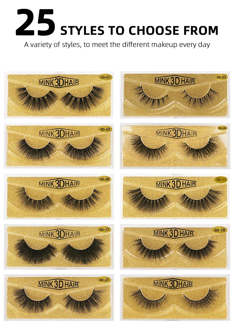 3D Enlarge Cruelty Free Mink Hair False Eyelash 3D01