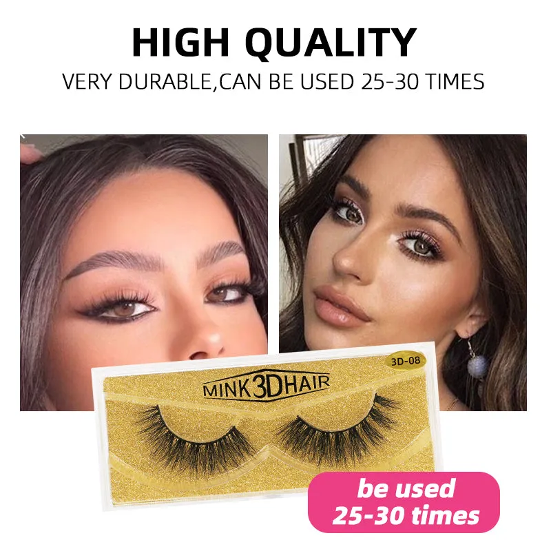 3D Enlarge Cruelty Free Mink Hair False Eyelash 3D18