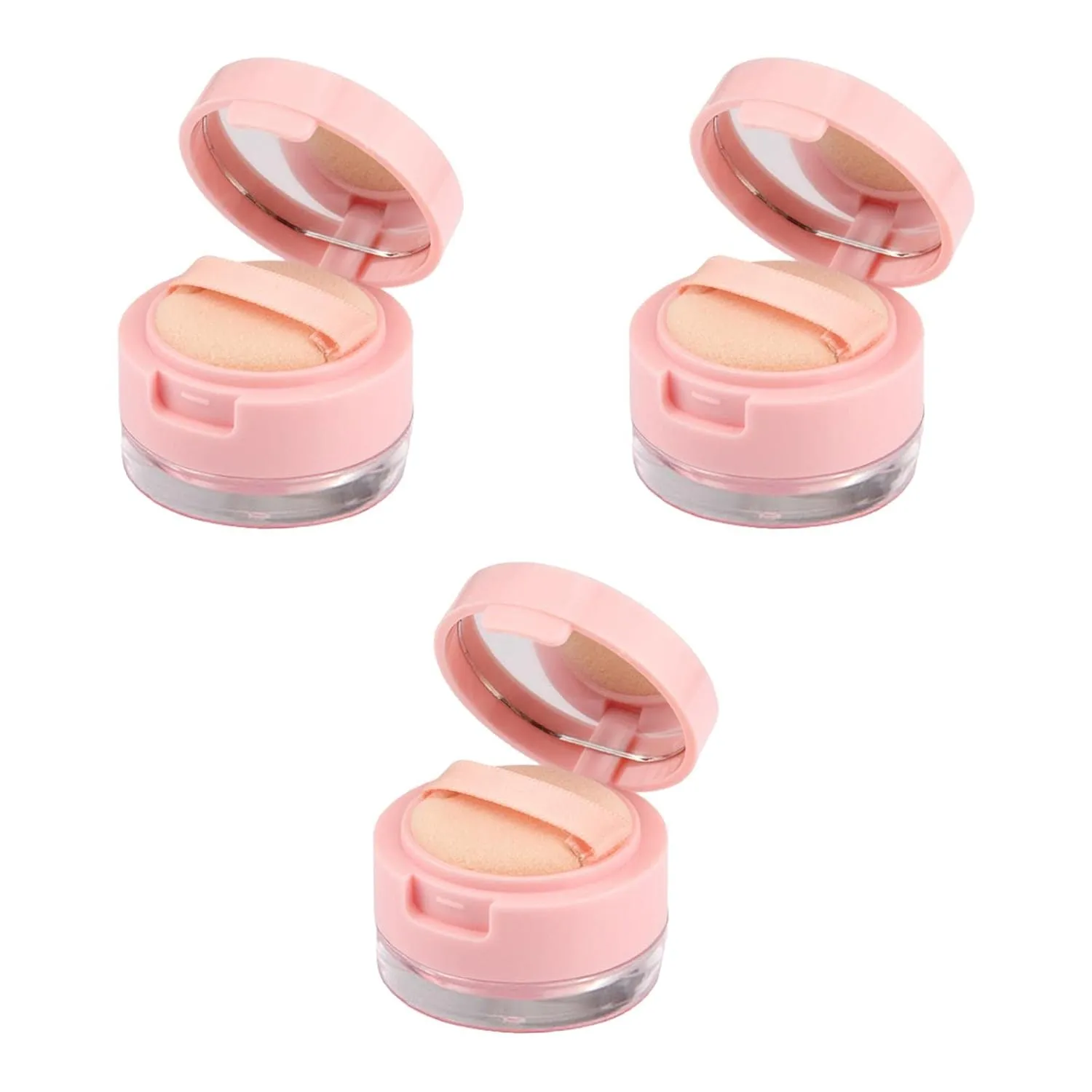 3pcs Empty Makeup Powder Box Refillable Portable Lightweight Multifunctional Convenient Loose Powder Containers for Wife Outdoor DIY, 3g