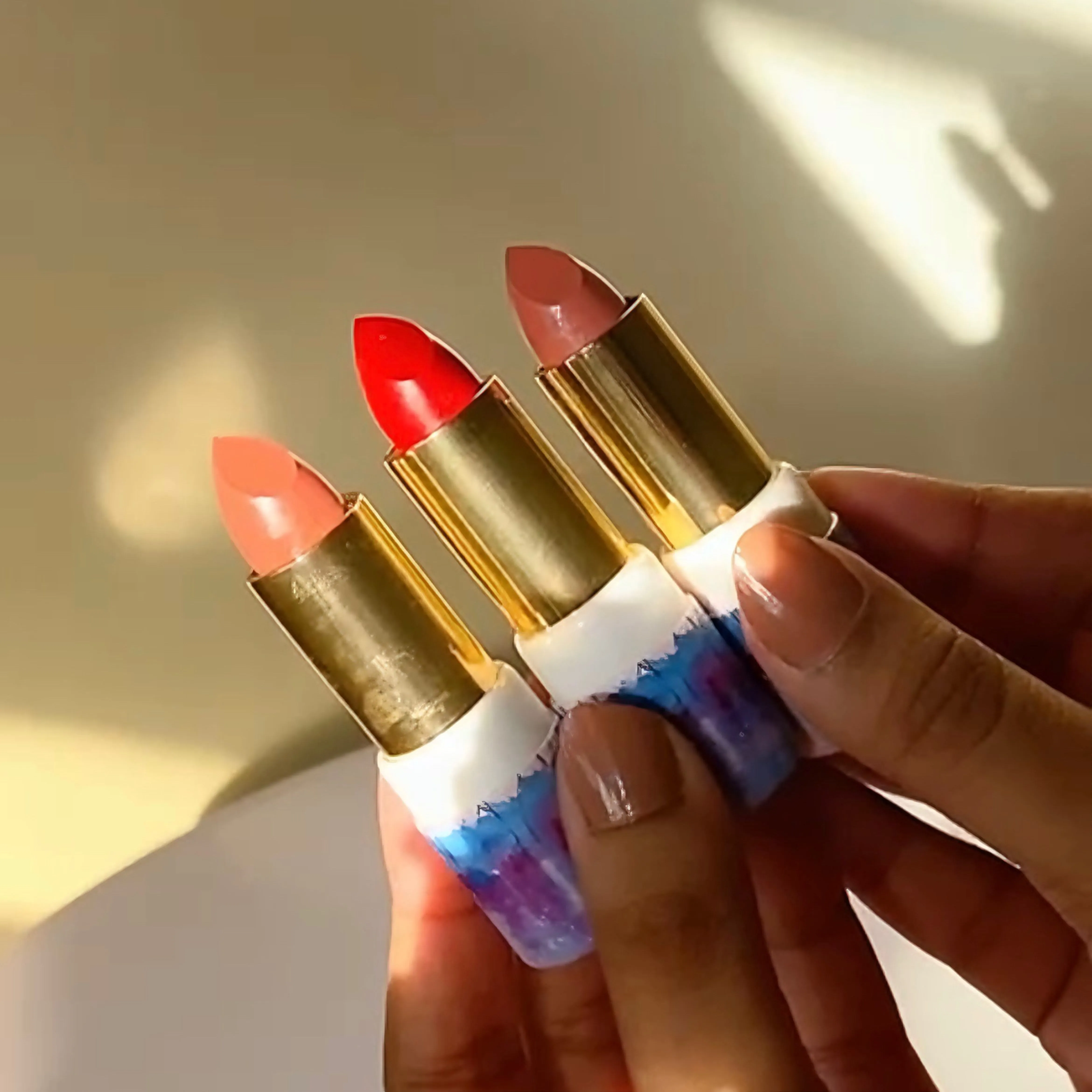 3pcs Kevin & Coco Hello Kitty Matte Lipstick Set Moisturizing Pearly Long-Lasting
