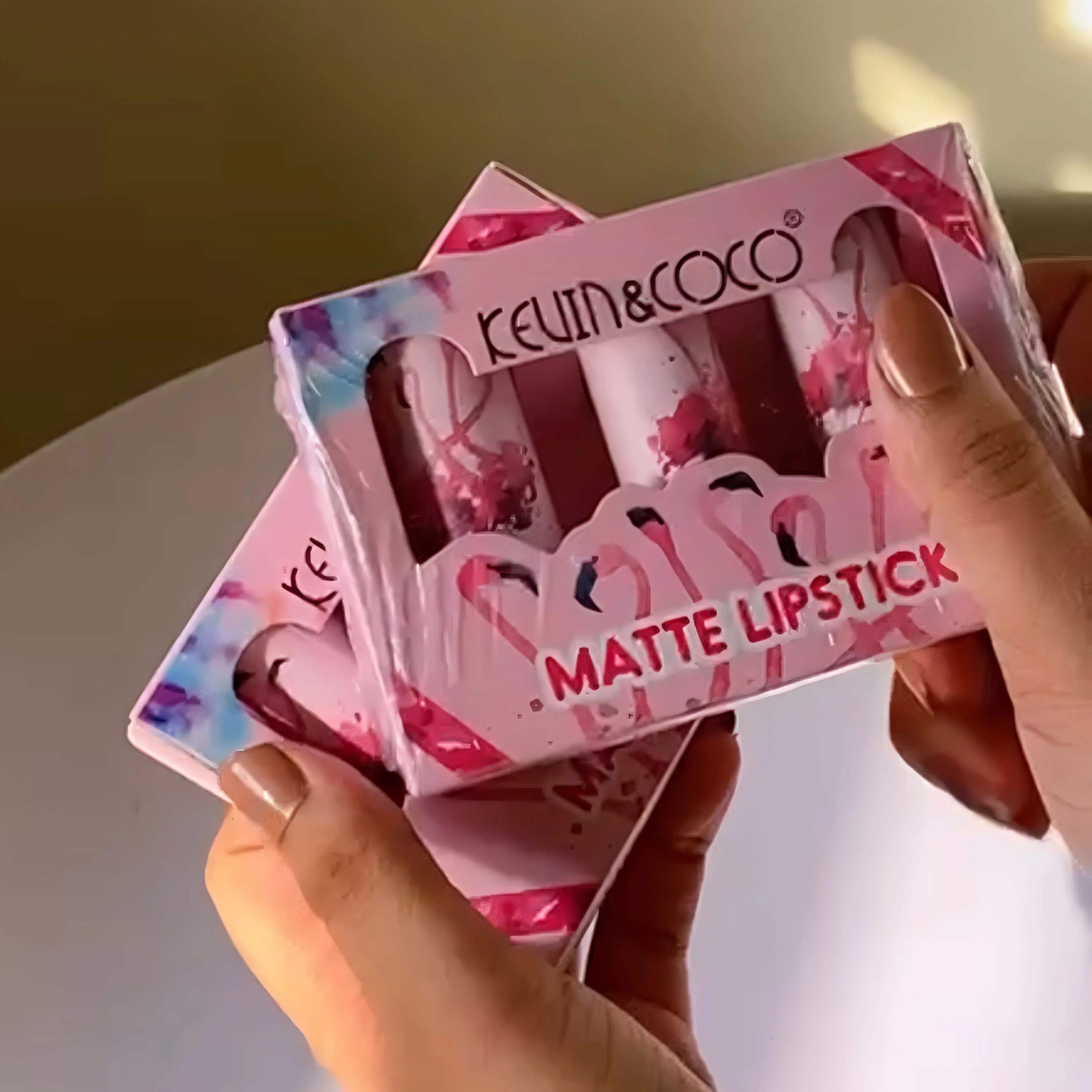 3pcs Kevin & Coco Hello Kitty Matte Lipstick Set Moisturizing Pearly Long-Lasting