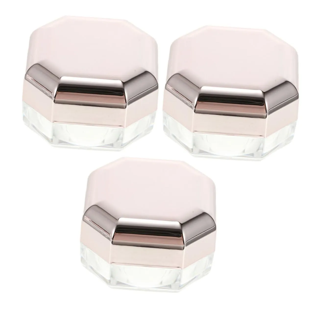 3pcs Loose Powder Container for Women Portable Travel Makeup Powder Boxes Detachable Lid Elegant Design for Use