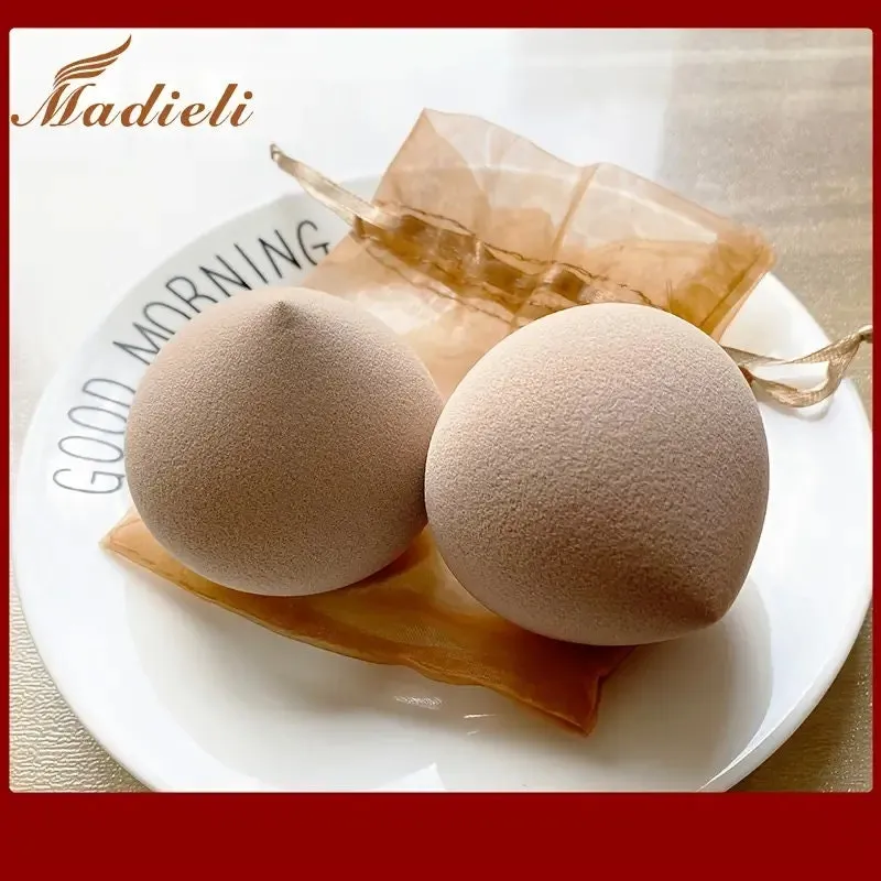 3pcs Peach Shaped Beauty Egg Air Cushion Powder Puff Super Soft Powder Saving Dry And Wet Dual-use Portable Makeup Sponge