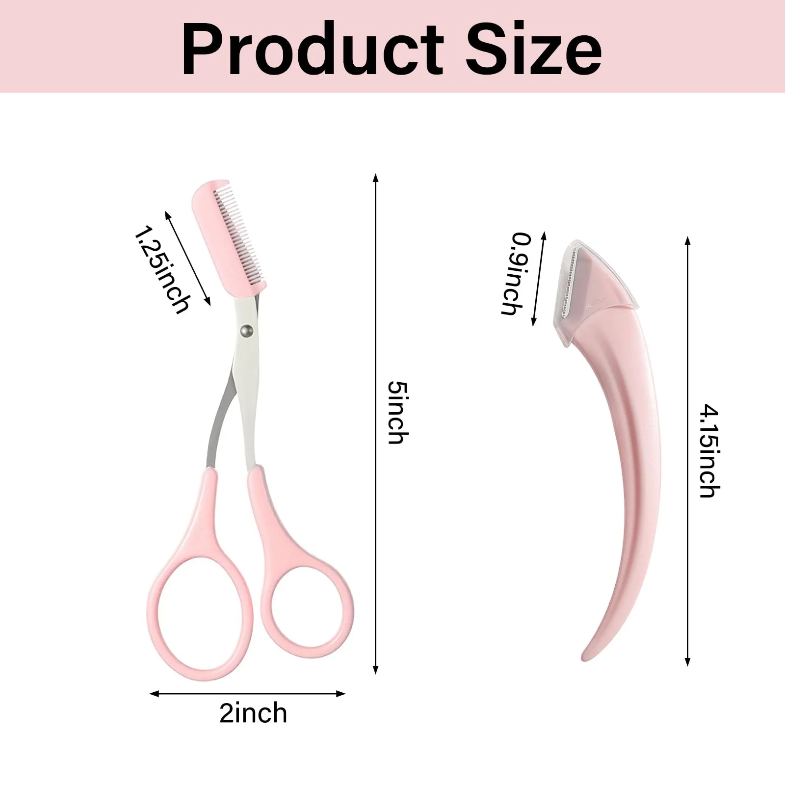 4 pieces beauty eyebrow scissors trimmer scissors with comb and eyebrow razor set, eyebrow scissors, eyebrow scissors with comb, precision eyebrow trimmer beauty tool for men women