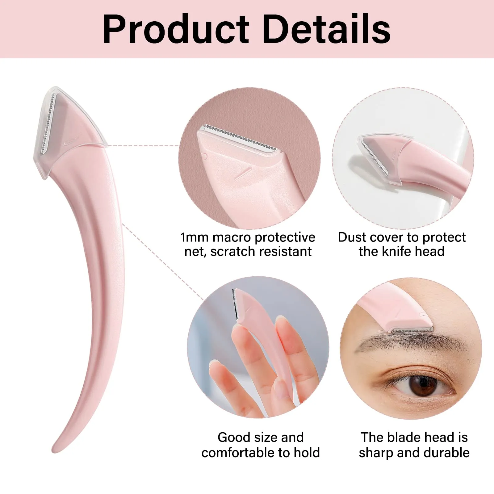 4 pieces beauty eyebrow scissors trimmer scissors with comb and eyebrow razor set, eyebrow scissors, eyebrow scissors with comb, precision eyebrow trimmer beauty tool for men women