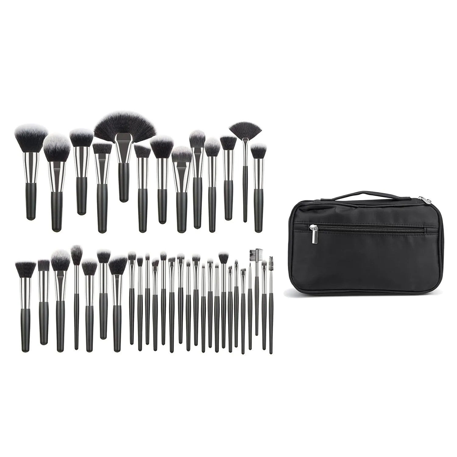 40Pcs Complete Makeup Brush Set with Storage, Soft Synthetic for smoothness Application, Ideal for All Skill Levels, Includes Base Brush, Eyeshadow Brush, Concealer