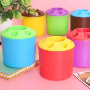 5 Holes Multipurpose Candy Colored Toothbrush Storage Holder, Special Porous Couple Creative Toothbrush Container, Multifunctional Desktop Pen Holder