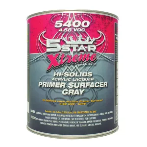 5 STAR Xtreme 5400 Hi-Solids Acrylic Lacquer Primer Surfacer, Gray