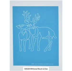 50028 Whitetail Buck & Doe 6 1/2" by 7 1/2" Stencil