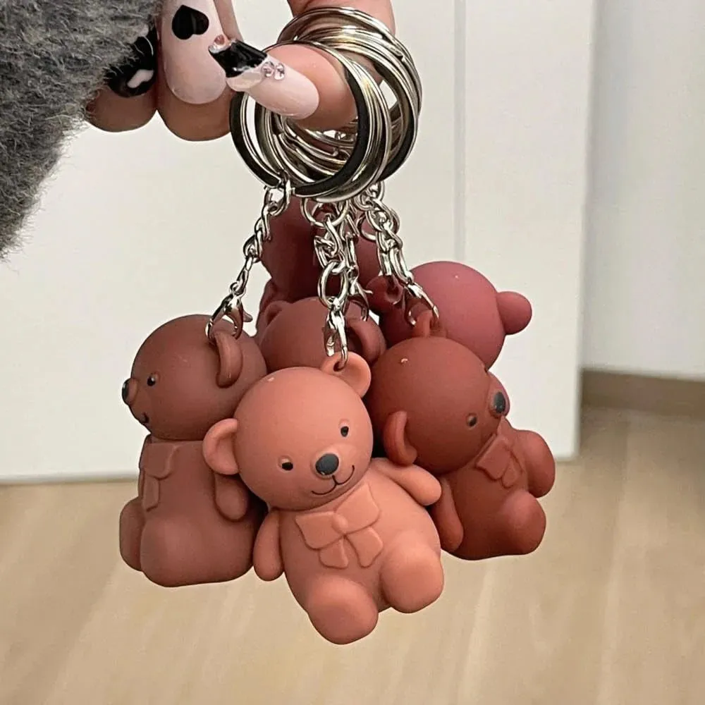 6pcs Korean Bear Keychain Matte Lipgloss