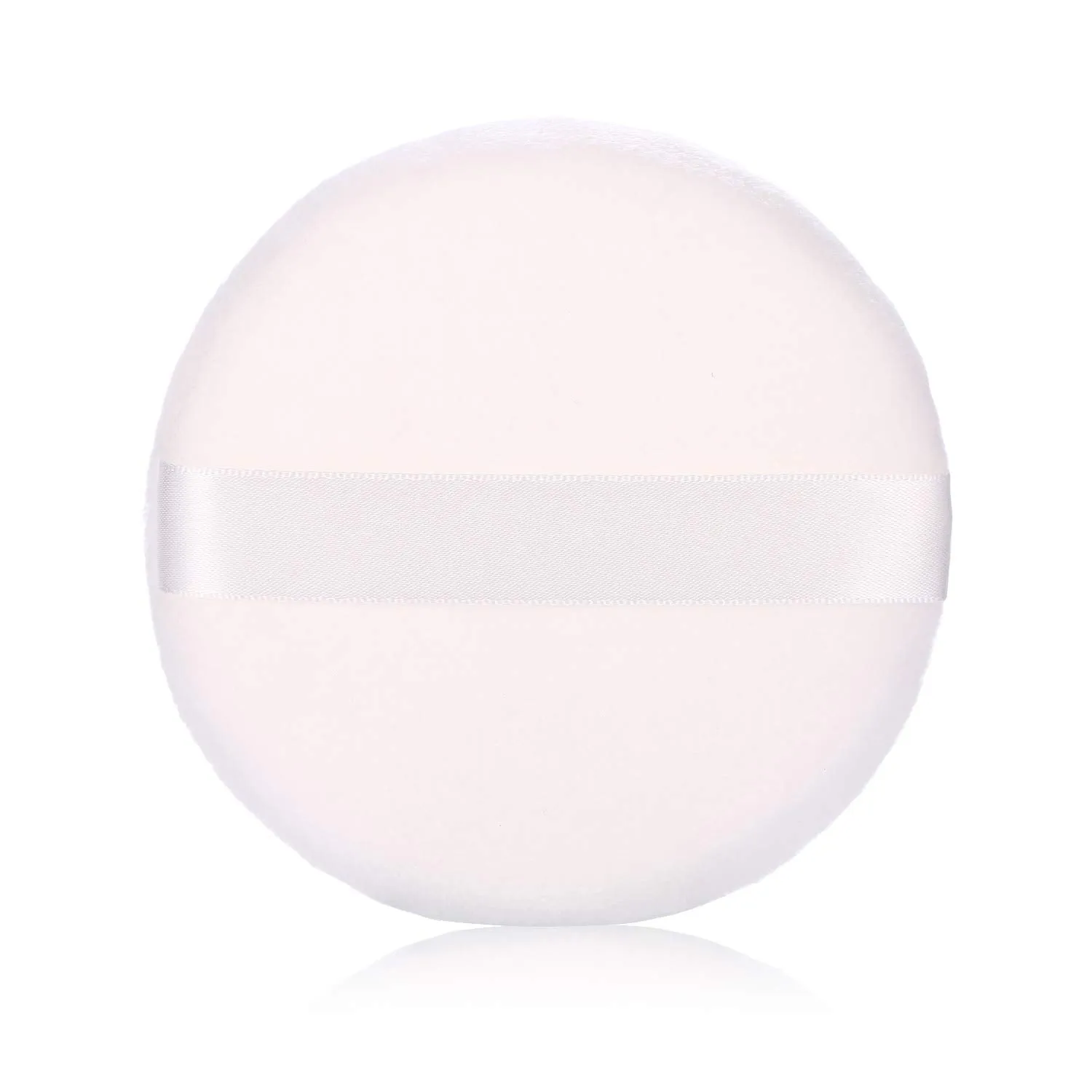 6pcs Powder Puff for Body Powder, Ultra Soft Large Velour Body Loose Powder Puff, 4.13 inch, White, Round